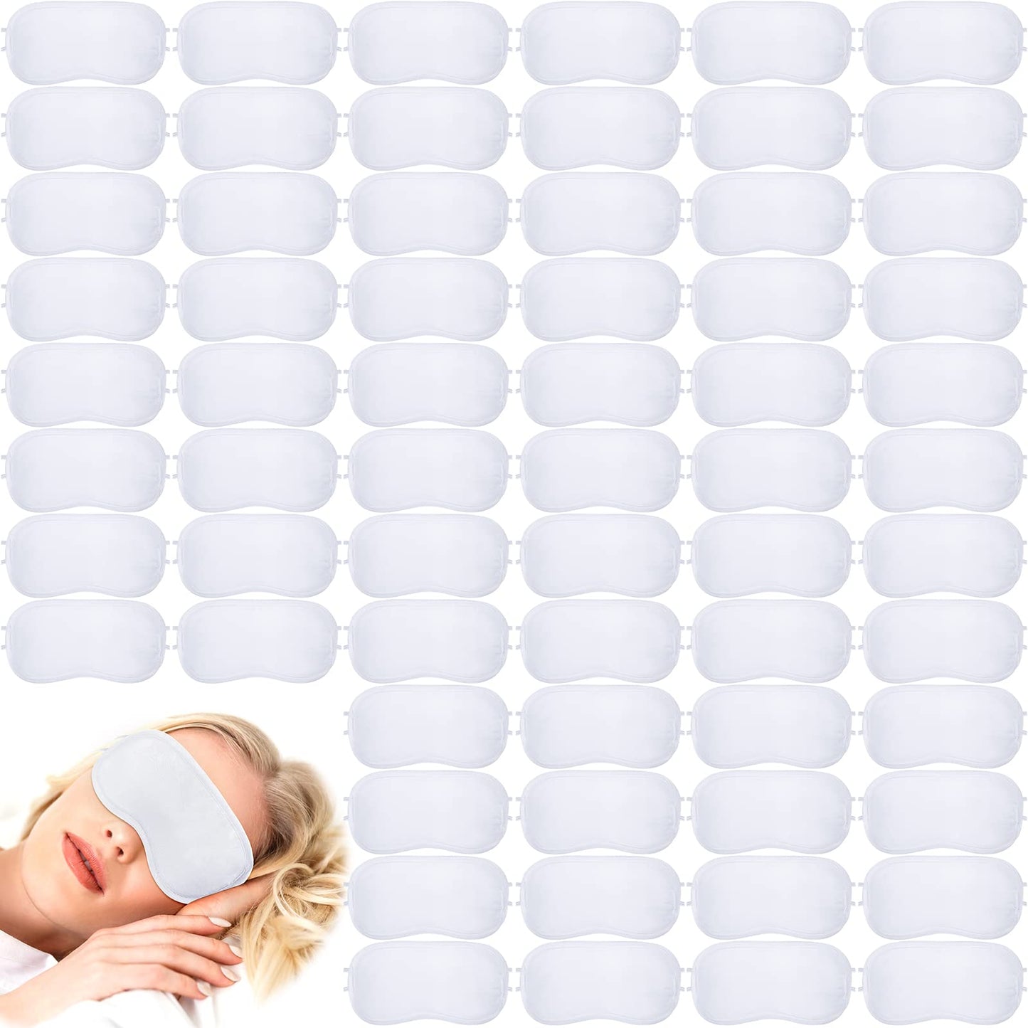 Tarpop 200 Pcs Eye Mask Sleeping Blindfold Eye Cover with Adjustable Strap for Games Party Team Building Travel Individually Wrapped Sleep Mask for Women Men (Blue)