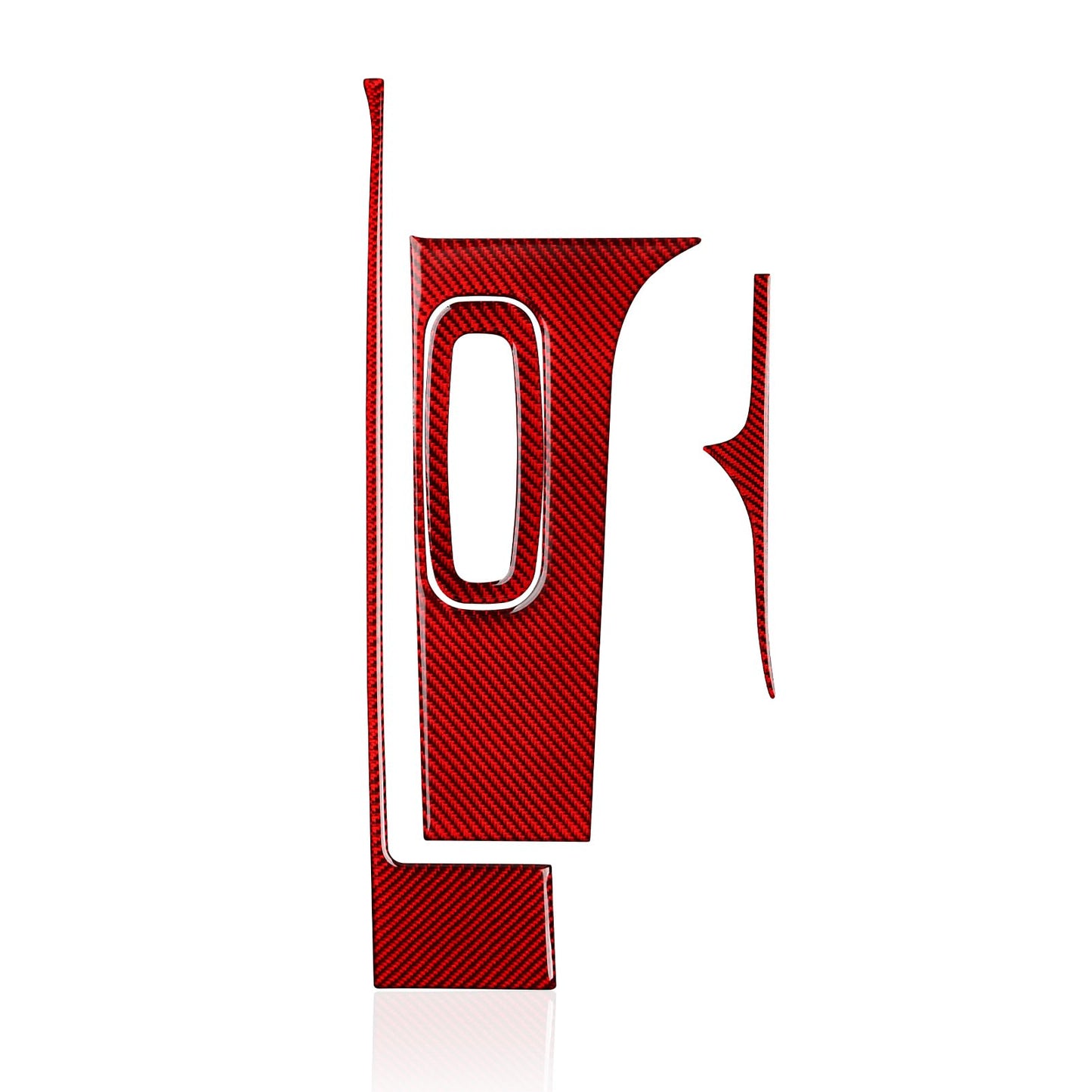 Car Gear Shift Lower Panel Sticker Carbon Fiber Decal Interior Trim Cover for Jeep Wrangler 2011 2012 2013 2014 2015 2016 2017 Accessories (Red) BST220
