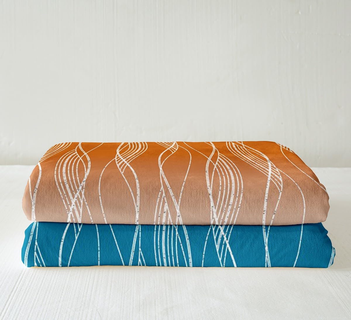 Erosebridal Boys Blue Red Throw Blanket 40"X50" Abstract Ombre Kids Fleece Bed Blanket Geometric Striped Sherpa Blanket Silver White Wavy Line Warm Fuzzy Blanket Soft Lightweight Bedroom Decor BST326H
