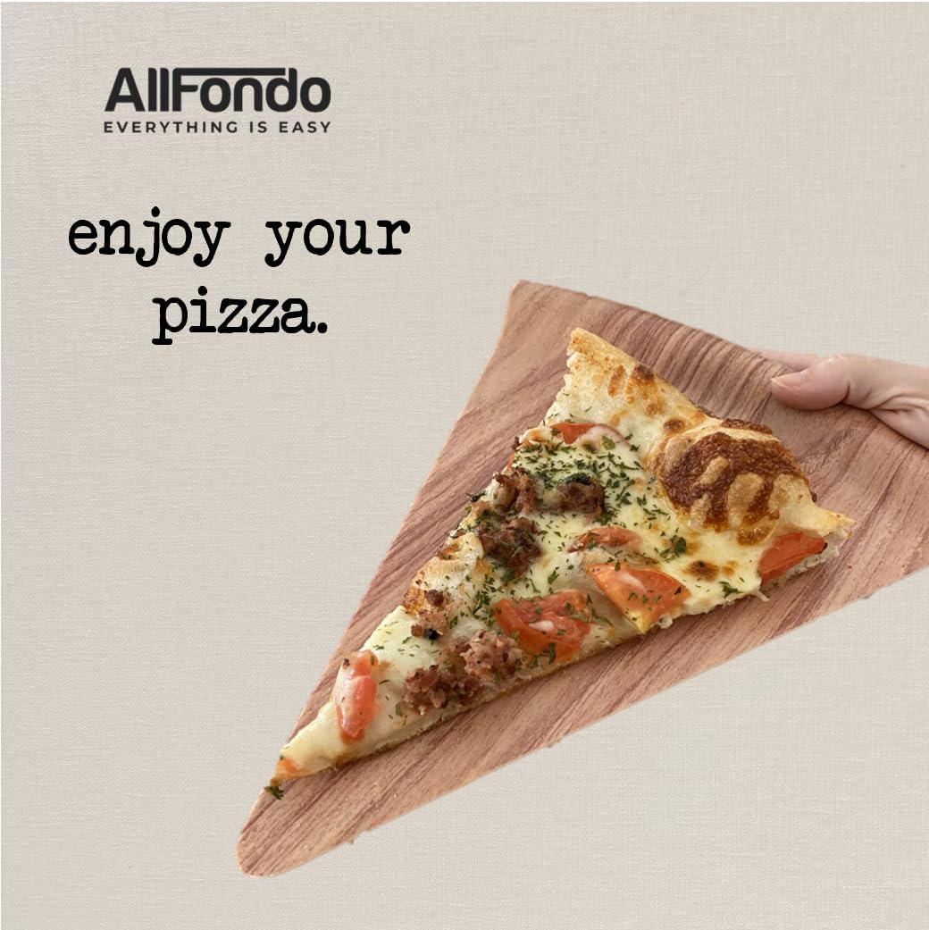 Pizza Slice Shapped Plates - Set of 8 | Melamine Dinnerware Set | BPA-Free, Durable & Dishwasher Safe | Fun Pizza Gift Packaging – Elegant Style for Pizza & More (for Up to 20" Diameter Pizza) BST220