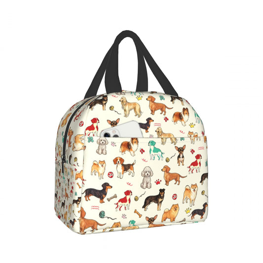 Watercolor Floral Insulated Lunch Box for Women Men， Colorful Leaf Flowers Reusable Lunch Tote Bags Thermal Cooler Lunch Bags for Office School Picnic Hiking BST220