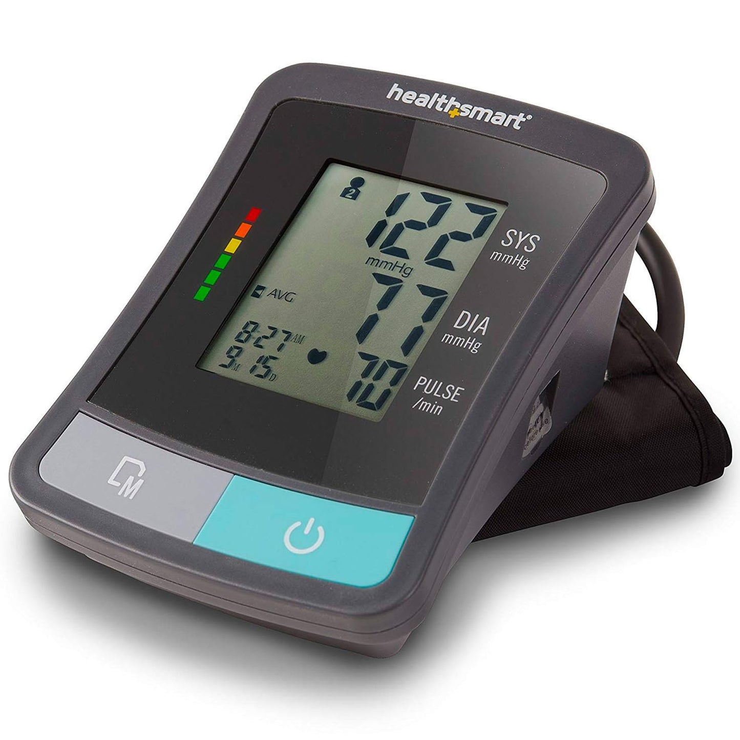 HealthSmart Digital Premium Blood Pressure Monitor with Automatic Upper Arm Cuff that Displays Blood Pressure, Pulse Rate and Irregular Heartbeat, Stores up to 120 Readings for 2 Users