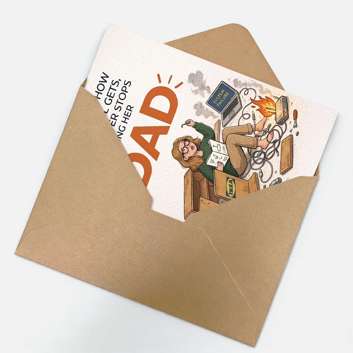 Memorial Fathers Day Card for Husband, Fathers Day Card for Husband in Heaven, Sympathy Fathers Day Gift, with Kraft Envelope and Gold Seal Sticker BST220
