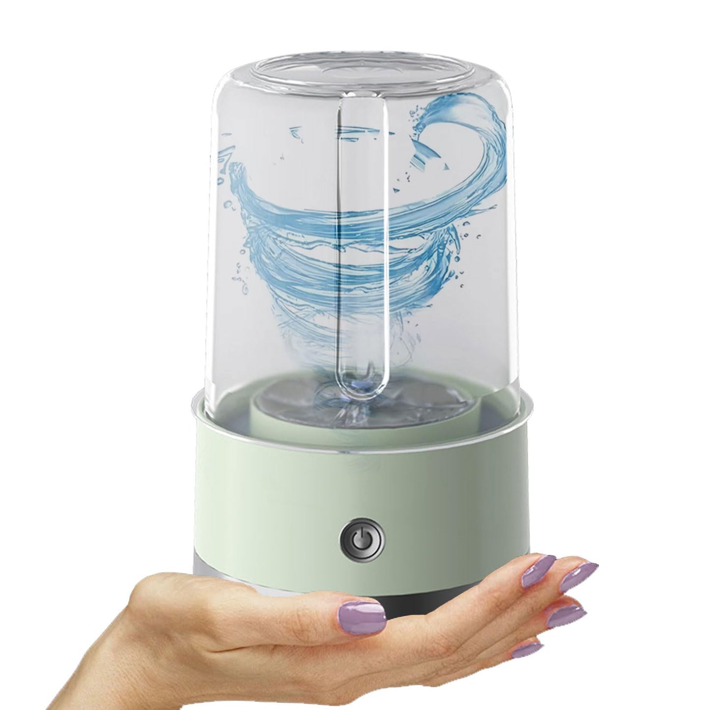 Wireless Mini Washing Machine for Dormitory, Portable Small Washer, No Need to Plug in, No Need to Drain, 1L Capacity Compact Mini Washing Cup,Green BST220