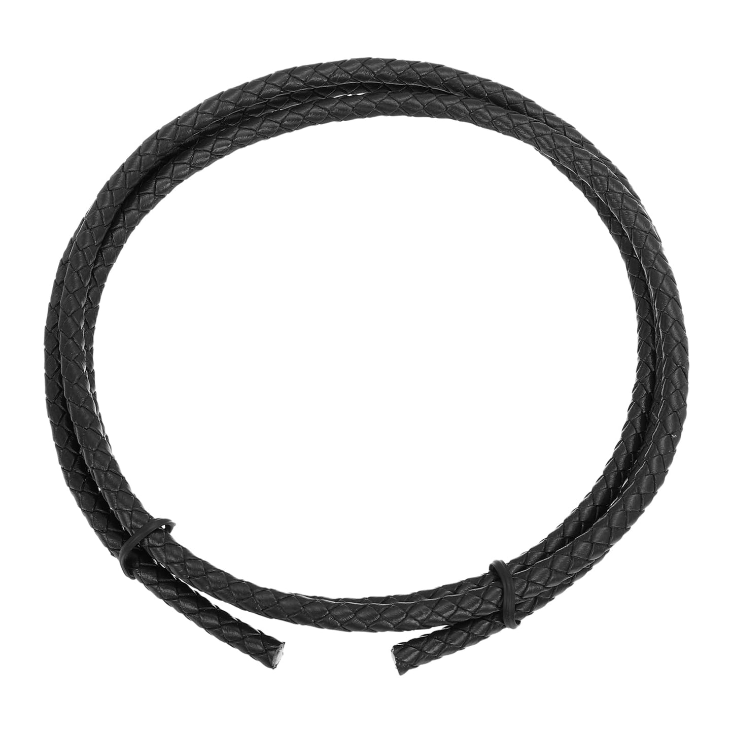 MECCANIXITY 1.1 Yards Bolo Tie Cord 6mm Diameter Round Braided Leather Strip 1 Meter Long for Bracelet Necklace Beading, Yellow WN420