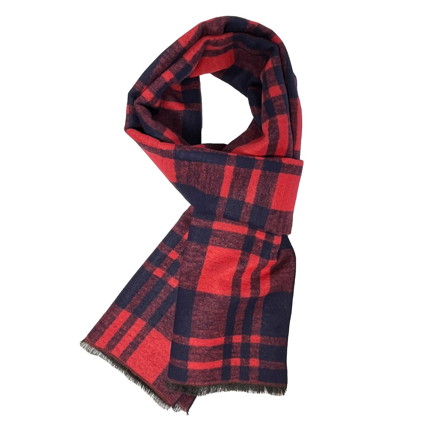 Mens Winter Scarf Cashmere Feel Warm Scarves Long Plaid Tassel Scarf for Men WN420