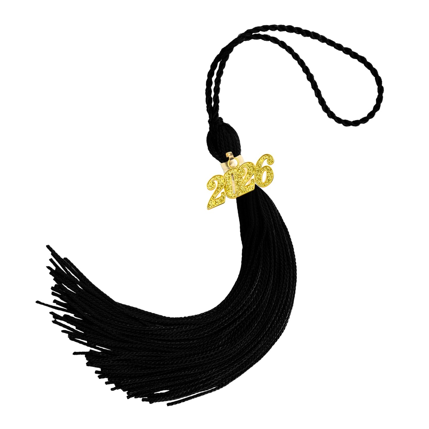 2026 Tassel Graduation, Black and Gold Graduation Tassel, 2026 Graduations Cap Tassels, Gradutate Cap Tassels with 2026 Year Gold Charms for Grad Cap Hat Ceremonies Memorial Graduations Decorations BST220