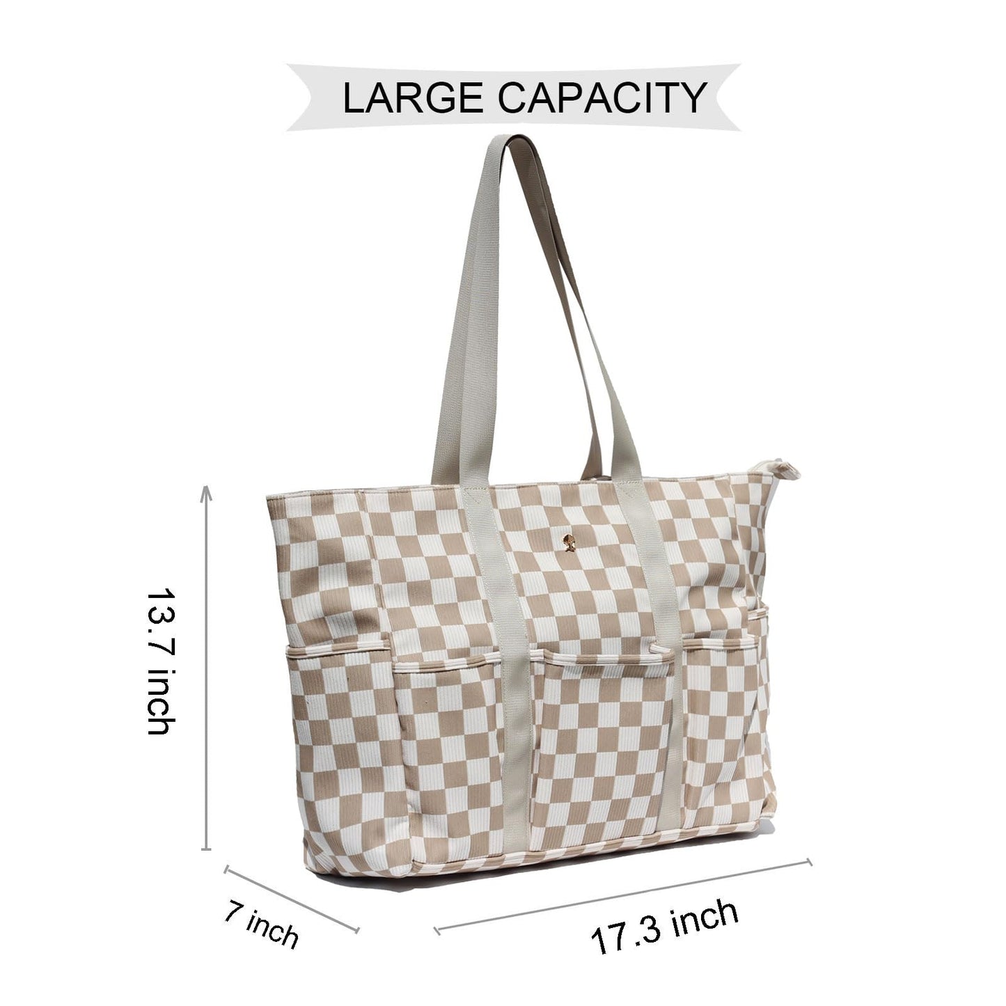 ESVAN Utility Tote Bag Weekender Duffle Bag with 13 Pockets - Perfect for Travel, Work, Gym, Beach, Teachers, and Nurses BST326H