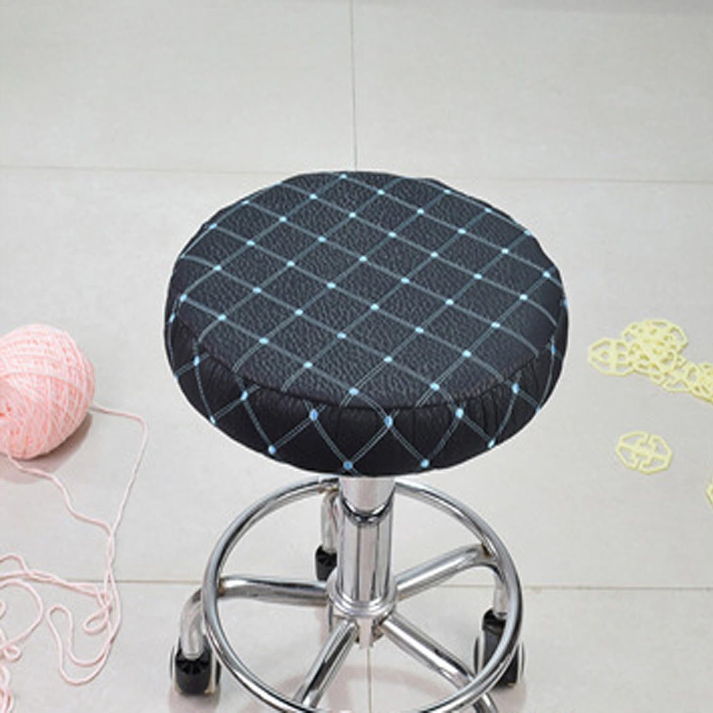 Bar Stool Cushion Round Rolling Stool Seat Cover Foam Padded Bar Stool Seat Cushions for Kitchen Island Bar Stools 13 Inch 14 Inch Metal Shop Stool Tattoo Salon Swivel Task Chair Spa Barstools BST326L