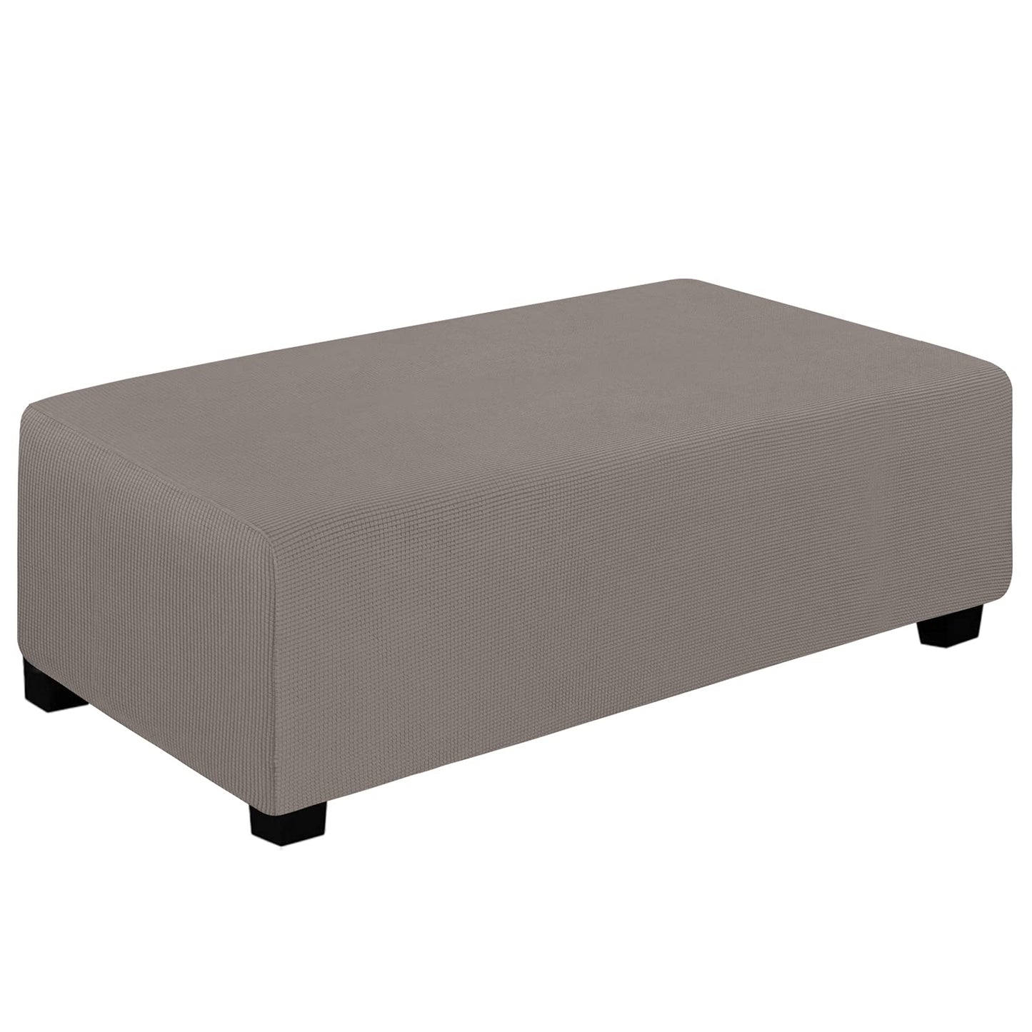 Easy-Going Stretch Square Ottoman Cover 15x15x15inch Dark Blue | Folding Storage Footstool cover Furniture Protector Soft Rectangle slipcover with Elastic Bottom BST202