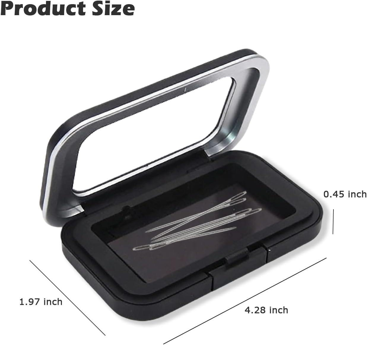Large Magnetic Needle Case with Clear Lid – Sewing Storage Pin Needle Keeper Holder for Snap Closure, Quilting & Crafts BST326L