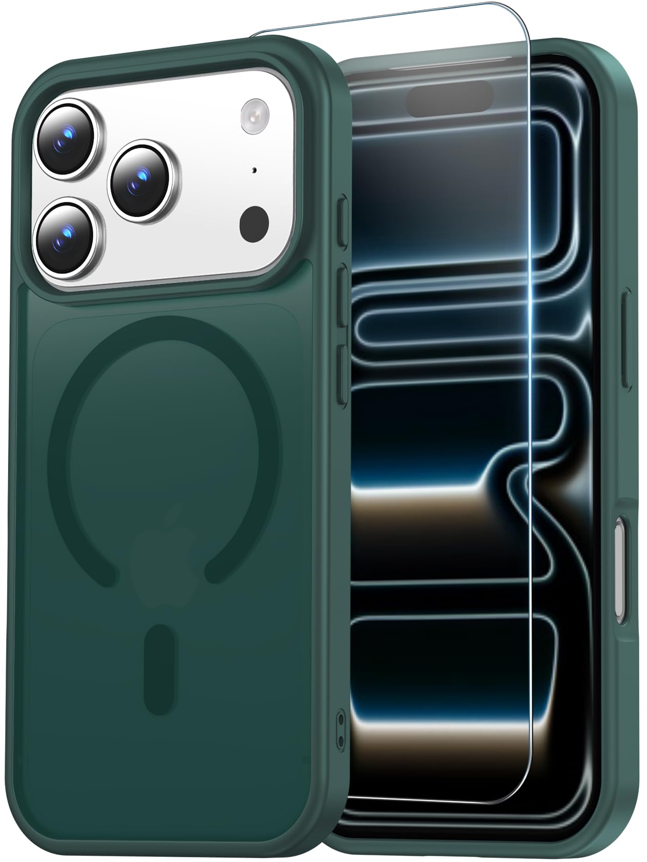 for iPhone 17 Pro Max Case Clear with Screen Protector, Compatible with Magsafe, Anti-Yellowing, Military-Grade Protection, Shockproof Slim Magnetic Phone Case Cover, Black WN420