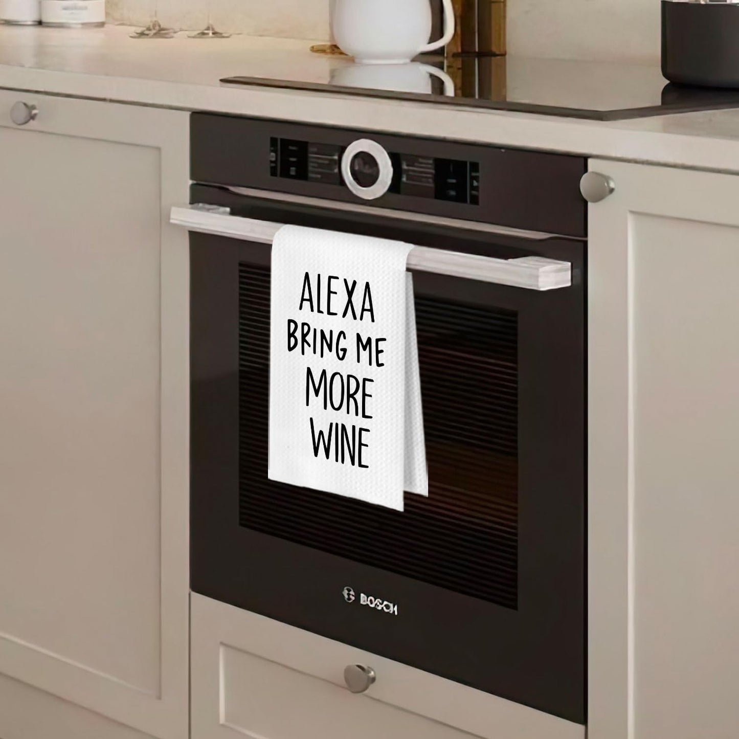 Funny Wine Kitchen Decor - Wine Gifts Waffle Dish Towels for Kitchen, Hostess Gifts Hand Towels, Housewarming Gift Tea Towel, 16x24 Inch BST220