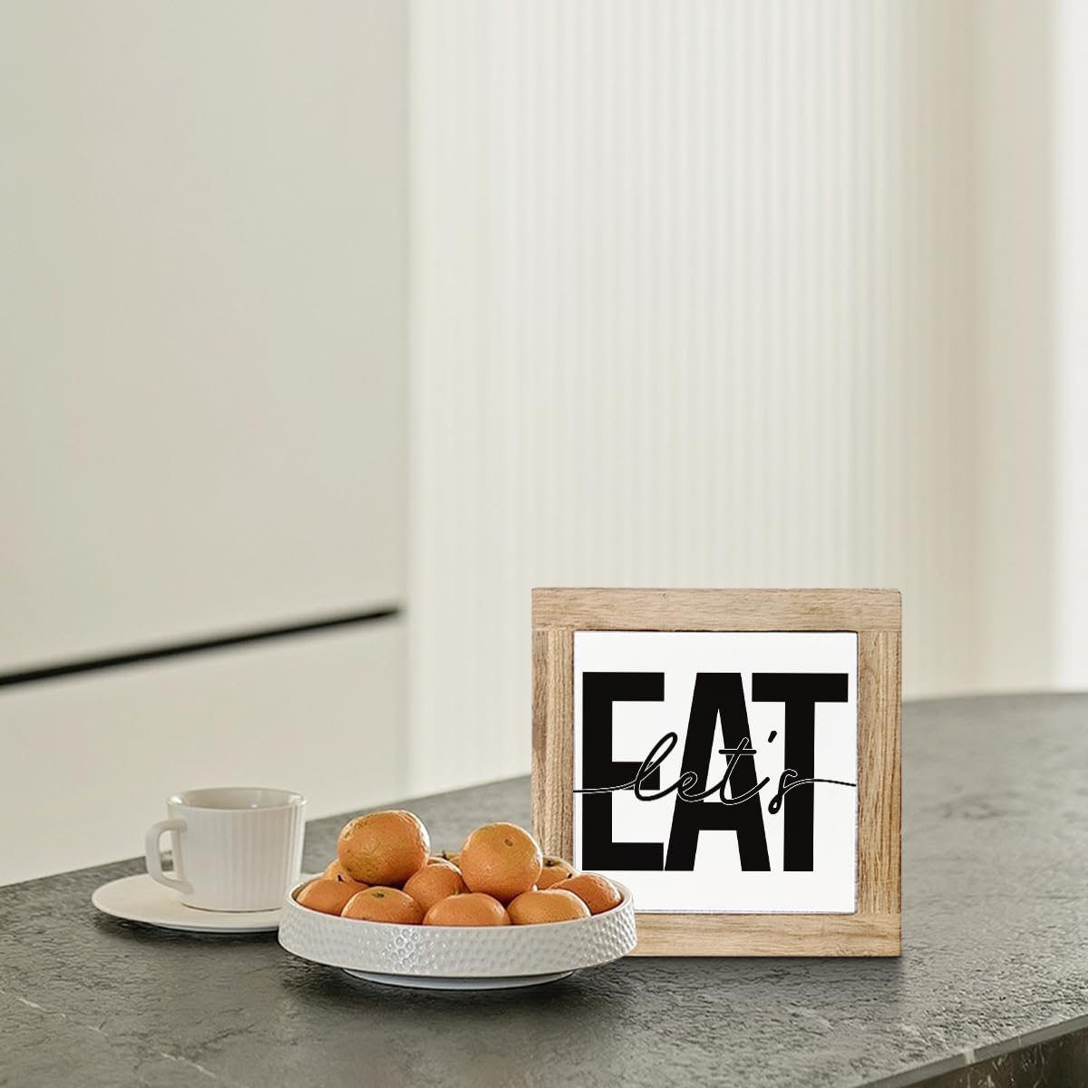 Just A Spoonful of Sugar Sign, Coffee Decor Sign, Rustic Kitchen Box Signs, Coffee Station Decor, Modern Farmhouse Home Decors for Kitchen Bar, Cafe Decors, Freestanding Wooden Plaque BST326L