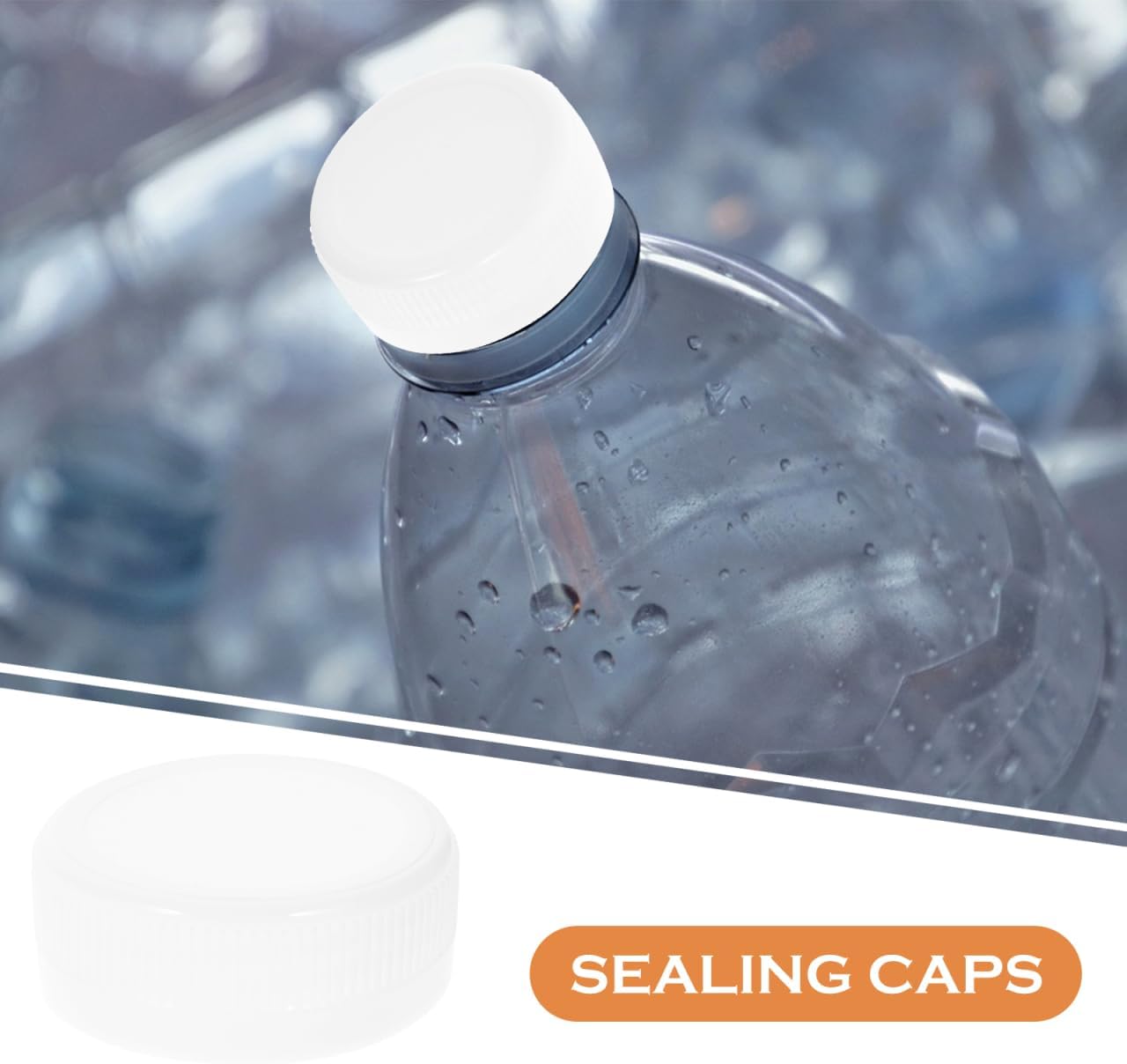 100Pack White Plastic Bottle Caps, 38mm (1.53") Replacement Lids, Leak-Free Screw-on Caps for Juice, Milk, Water Bottles Tops and Diy Crafts BST202