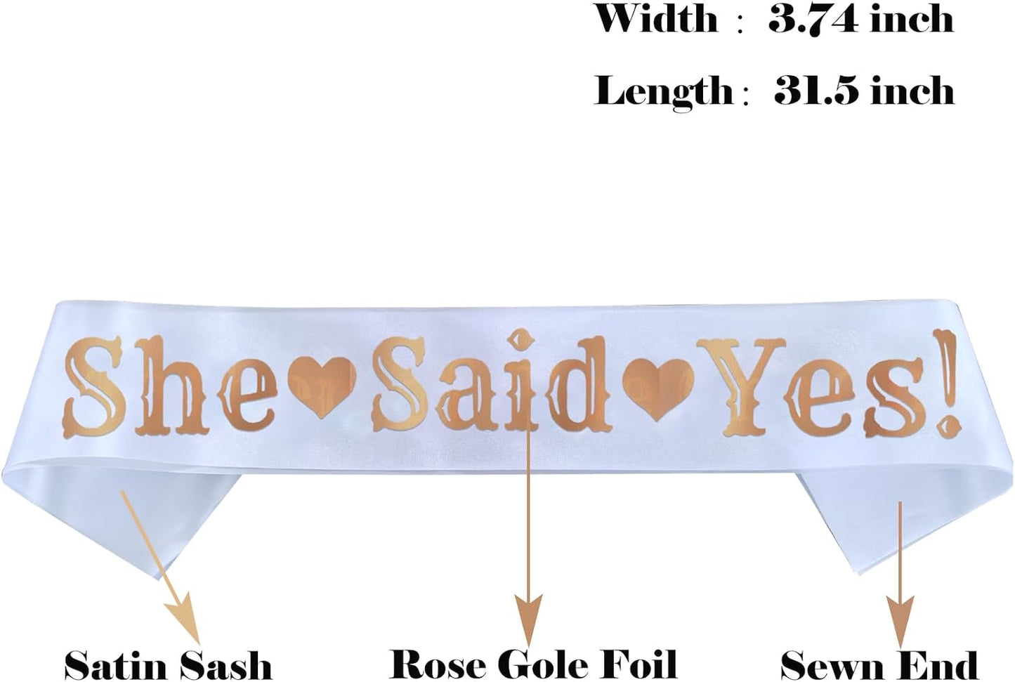 2 Pcs He Asked & She Said Yes Engagement Proposal Party Sashes Kit, Funny Bride to Be and Groom to Be Sash for Bachelorette Bridal Shower Wedding Party, Future Mrs Sash and Lucky Mr BST220