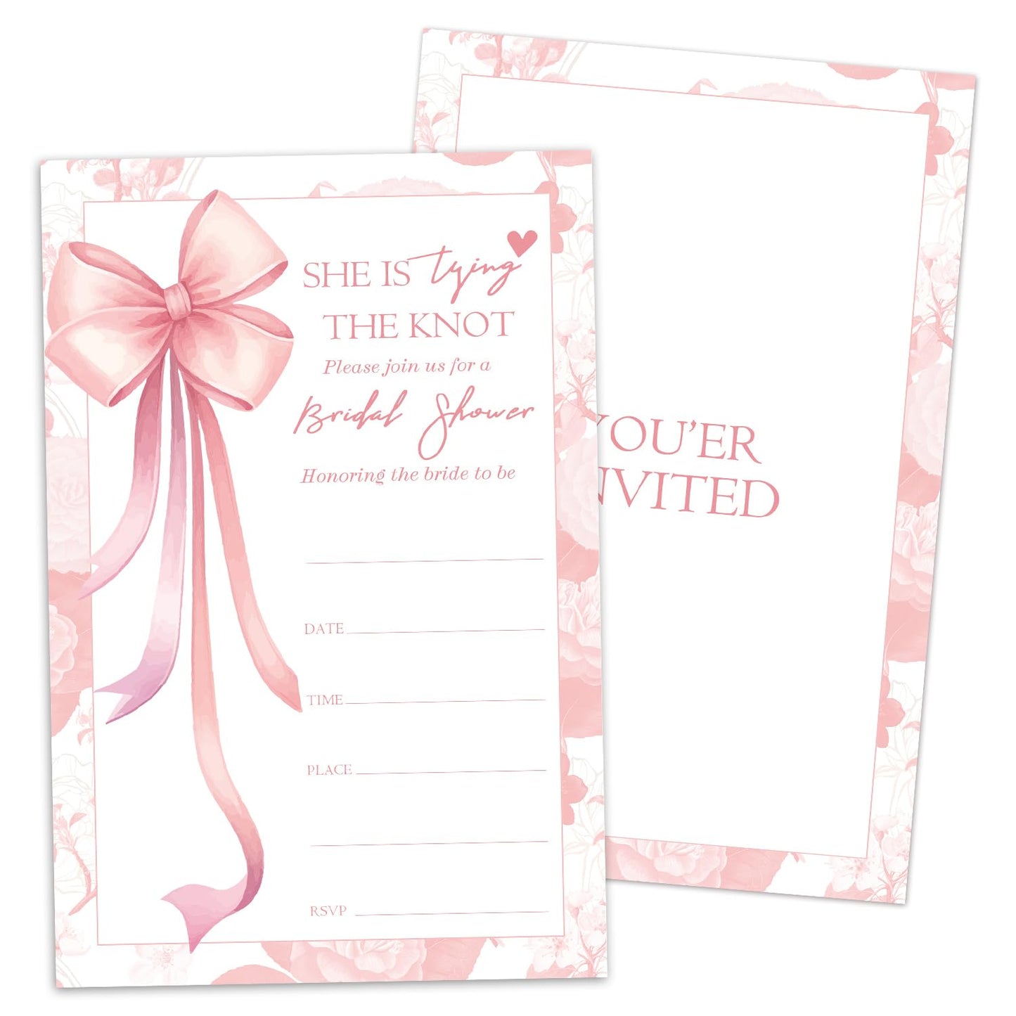 50 Years Anniversary Bridal Shower Invitations Cards, Set of 25 Gold Foil Floral Fill in Style 50th Year Wedding Invites Cards with Envelopes for Couples Marriage Party Supplies-T05 WN420