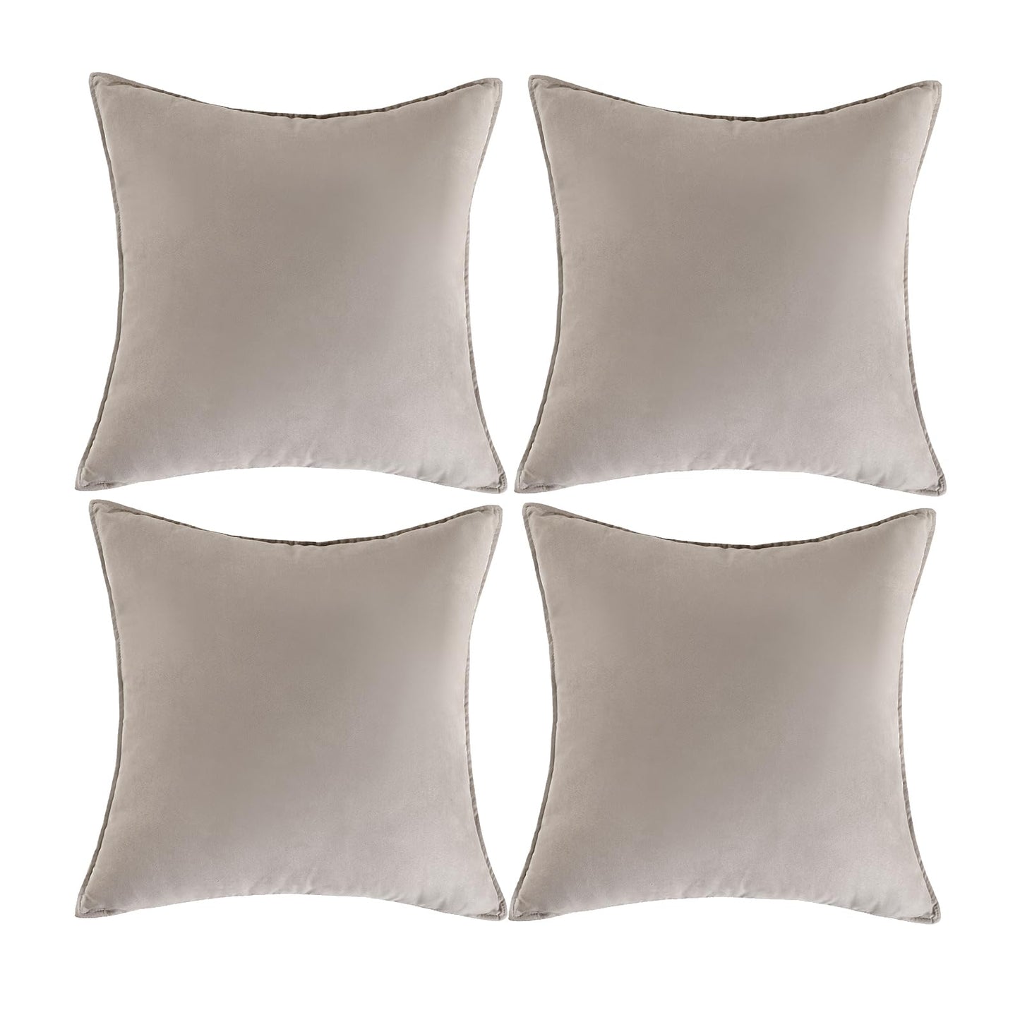 Fancy Homi 4 Packs Olive Green Decorative Throw Pillow Covers 18x18 inch, Super Soft Faux Suede Decor Square Pillow Covers 45x45 cm, Solid Cushion Cover for Couch Living Room Sofa Bedroom BST220