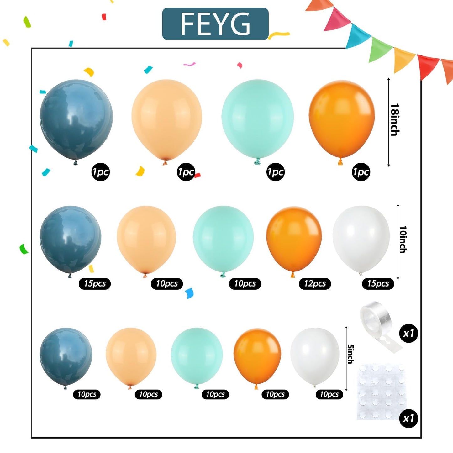 Dusty Green Blue Balloon Arch Kit, Fog Green Dusty Water Blue Beige Ivory Latex Balloons Garland Kit for Women Men Neutral Birthday Wedding Baby Bridal Shower Jungle Safari Party Decorations WN420