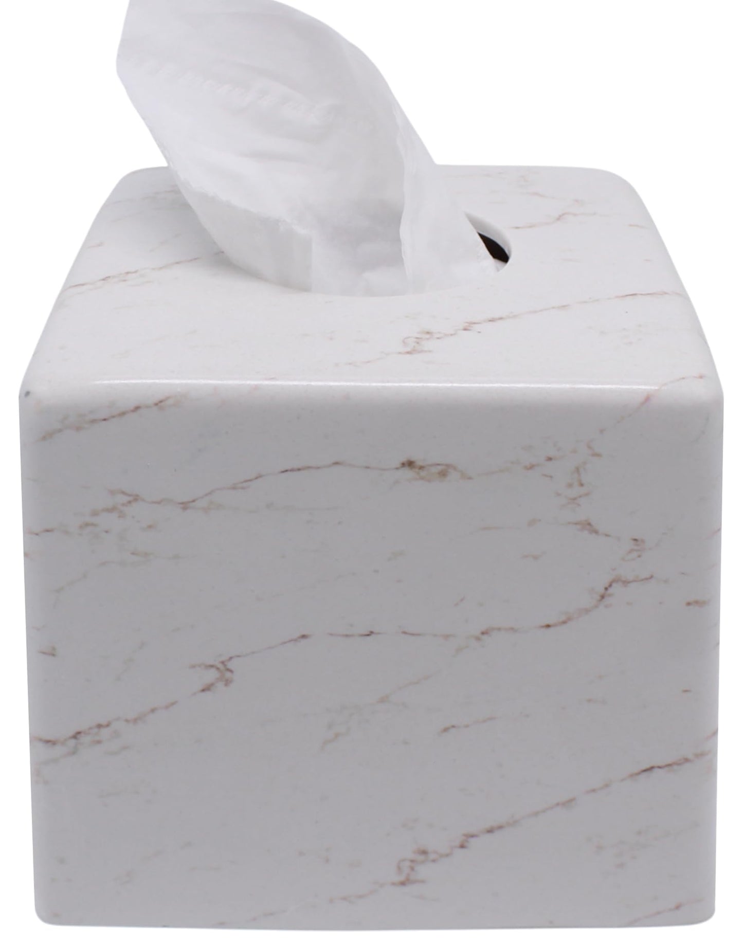 Square Tissue Box Cover Decorative Kleenex Box Holder for Bathroom & Living Room with Handcrafted Texture (colla Gold) BST220