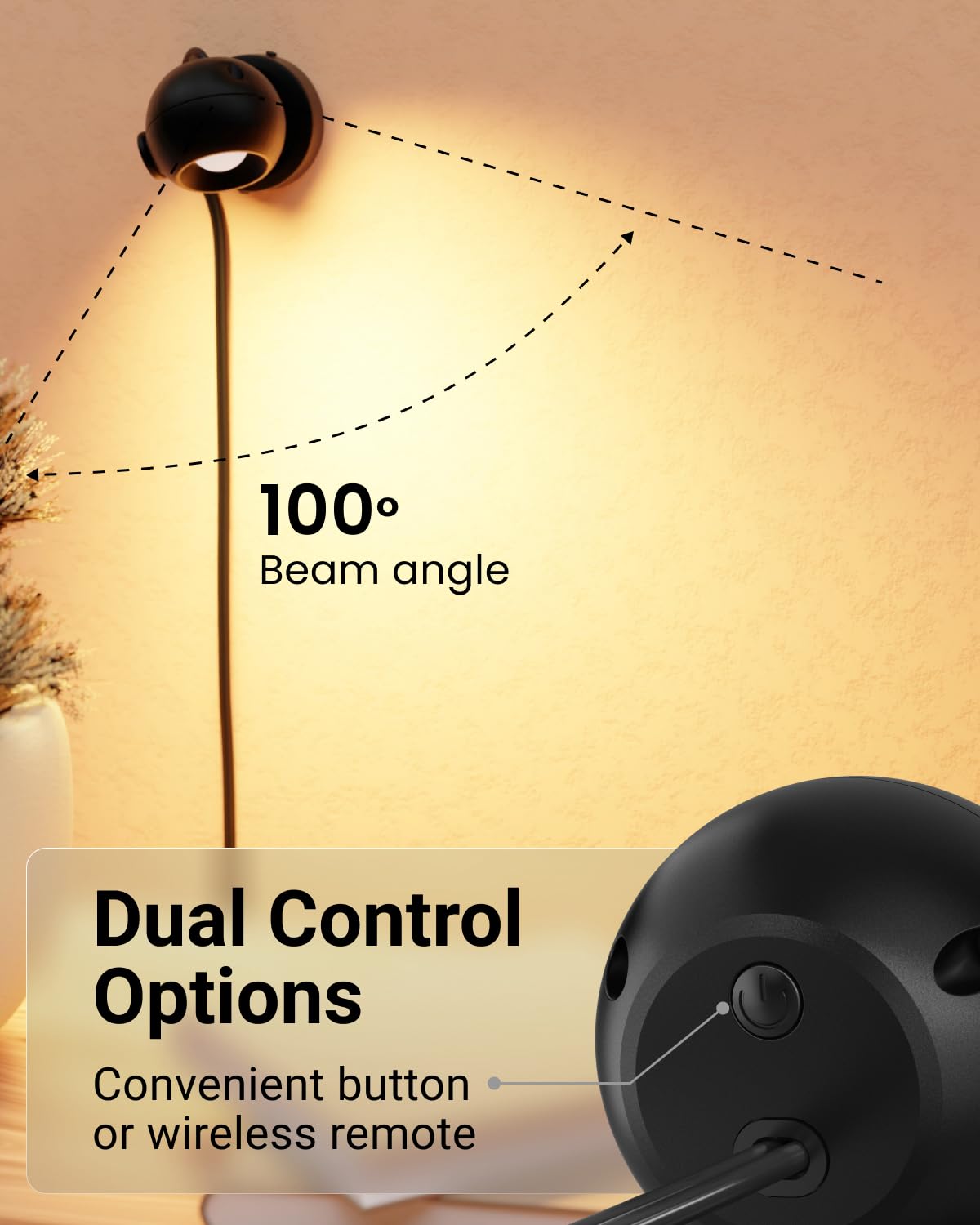 Sunco Spot Lights Indoor, LED Uplighting Ceiling Spotlight Fixtures, Plant Light Décor, 300 LM, 3W, Selectable CCT 2700K/4000K/5000K, 50000 Lifetime Hours, with Remote Control ETL 2 Pack
