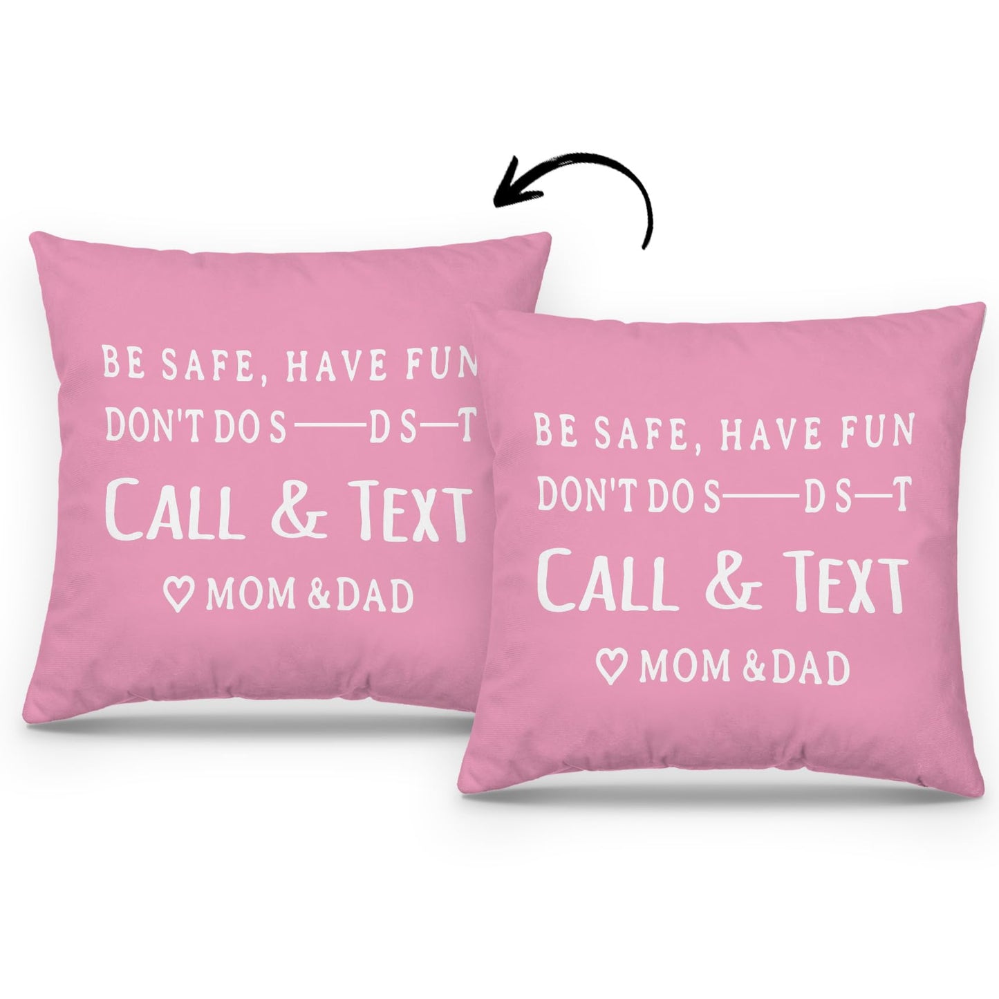 Mingnei Have Fun Be Safe Don't Throw Pillow Covers College Dorm Cushion Cover, Funny Call Text Mom Dad Home Sofa Living Room Bed Decorative Pillow Cases 18 x 18 Pillowcase (Grey) WN420