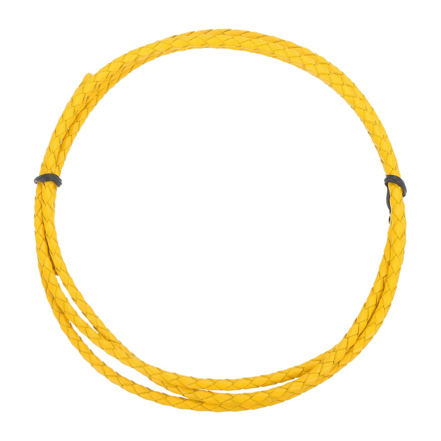MECCANIXITY 1.1 Yards Bolo Tie Cord 6mm Diameter Round Braided Leather Strip 1 Meter Long for Bracelet Necklace Beading, Yellow WN420
