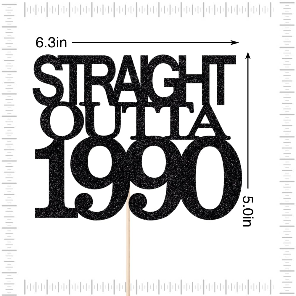 Black Glitter Straight Outta 1961 Cake Topper,Hello 65,Funny 65th | Birthday Cake Topper,65 Fabulous,Cheer to 65 Years,Men and Women 65th Birthday/Wedding/Anniversary Party Decorations BST202