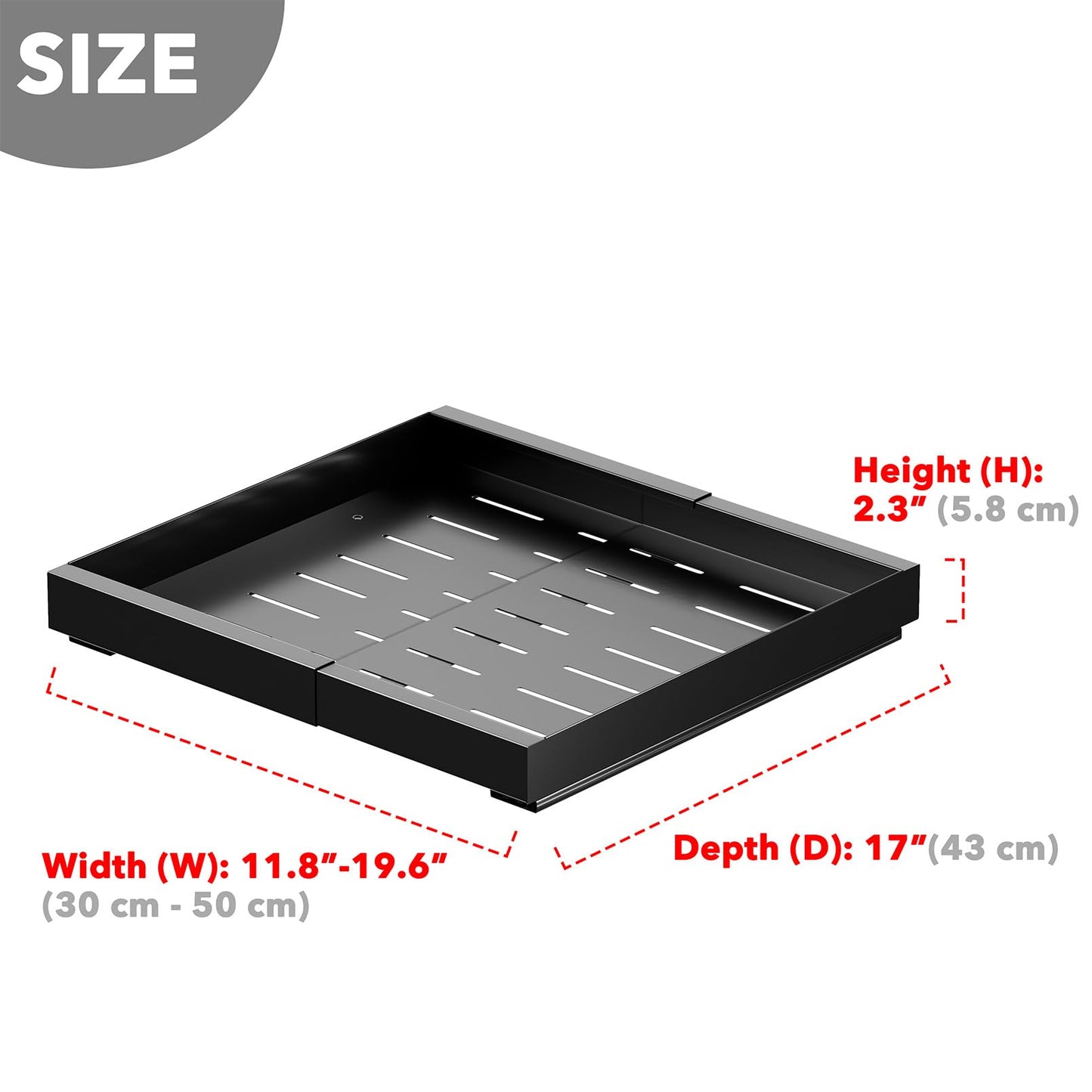 SpaceAid Pull Out Cabinet Organizer, 1 Pack Expandable 11.8"-19.6" (Need to Pull to Wide) N26