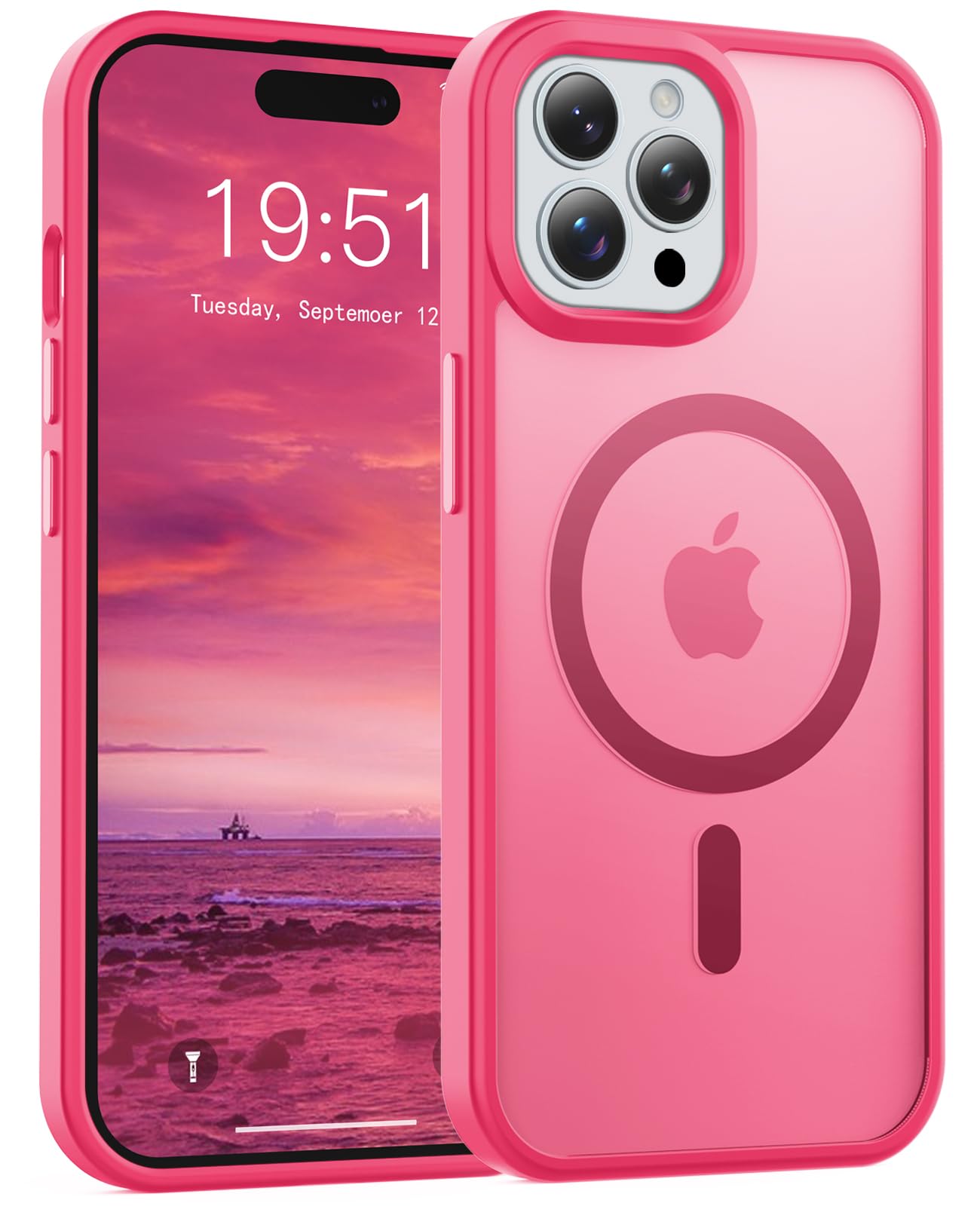for iPhone 17 Pro Max Case Clear with Screen Protector, Compatible with Magsafe, Anti-Yellowing, Military-Grade Protection, Shockproof Slim Magnetic Phone Case Cover, Black WN420