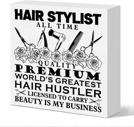 Hairstylist Gift for Women Men, Hairdressers Hairstylist Thank You Appreciation Gift Christmas Birthday Gift for Barber Hair Salon Barbershop Beauty Shop Desk Decor, Hair Stylist All Time WN420