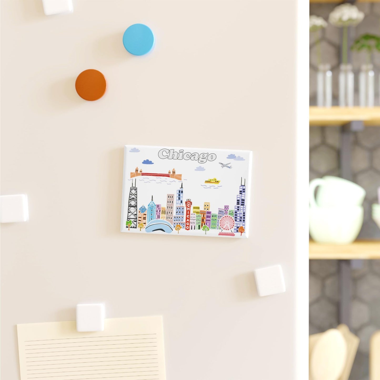 City Themed Artwork Magnet Collection by Beary Blu - Designed in The USA, Collectible Souvenirs Gifts 2.5" x 3.5" (Dallas) BST220