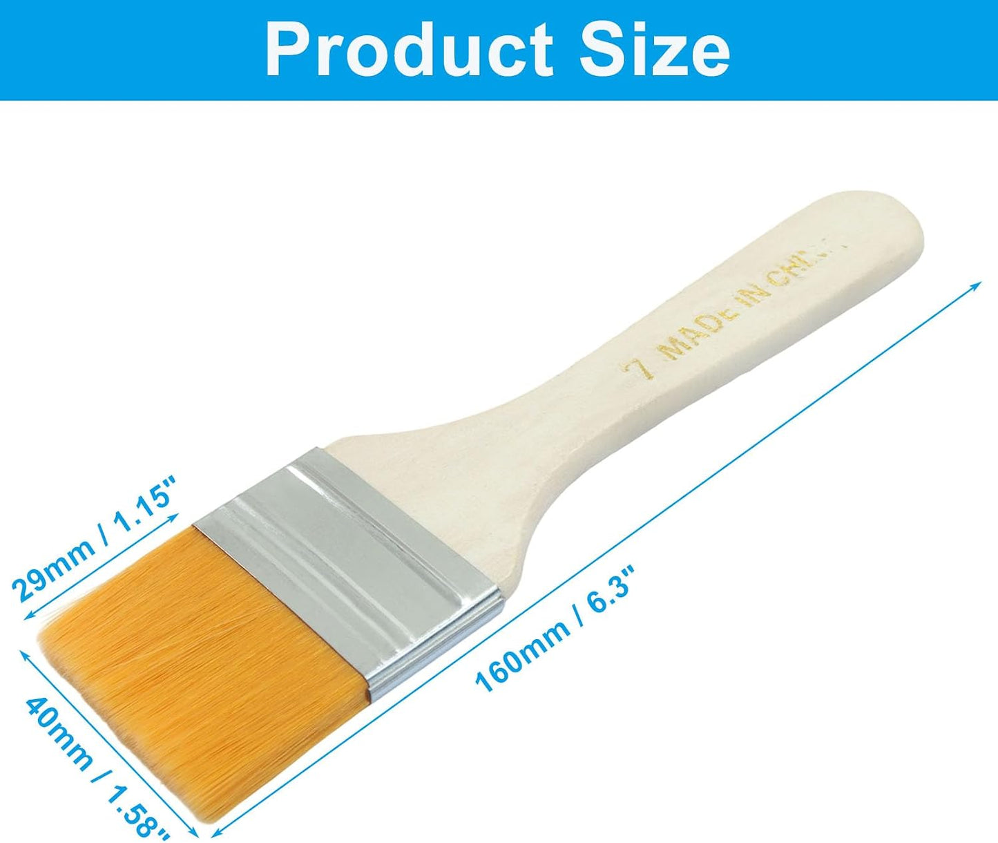 12Pcs 1.6Inch Durable Paint Brush, Soft Bristle Trim Painting Tool Small Paint Brushes, Nylon Bristle Painting Tool for Walls/Touch Up/Cabinets/Fences WN420