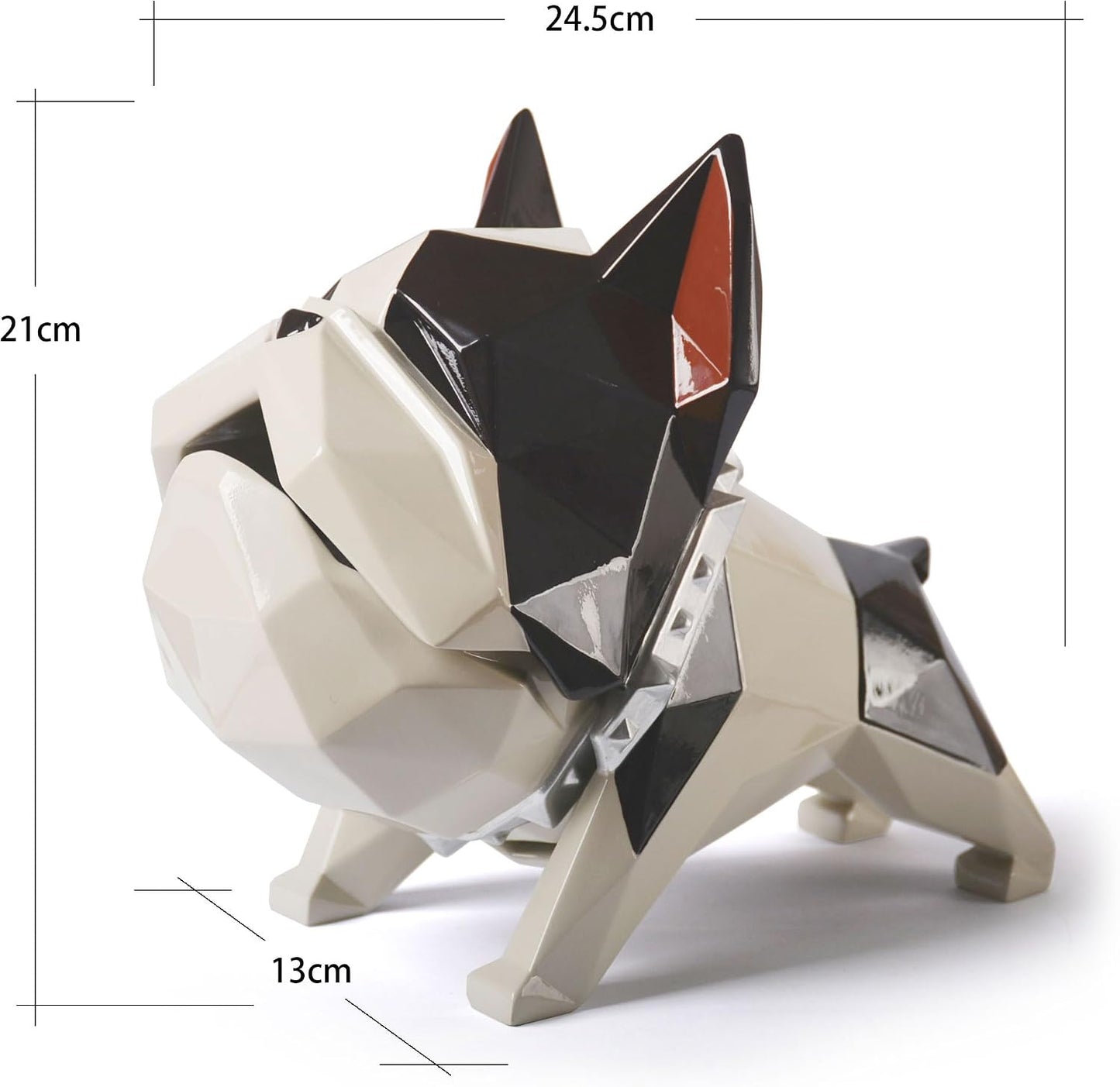 HAUCOZE Closable Candy Dish Key Bowl Storage Bulldog Statue Modern Home Decor Table Centerpiece Gift for Living Room 9.4 Inch BST220