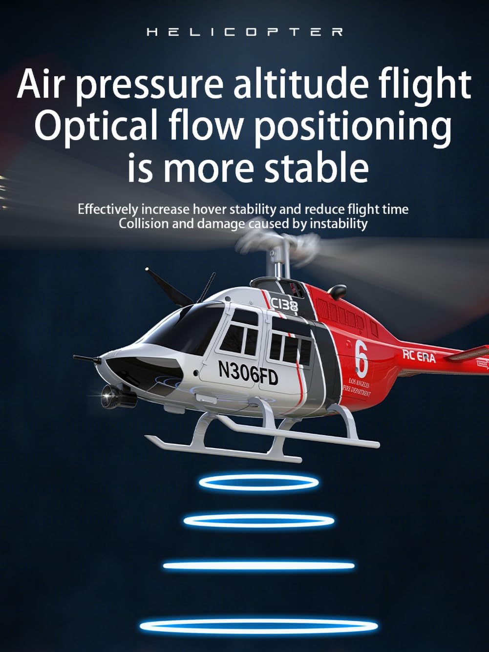 RC ERA Bell206 Gyro Stabilized Helicopter - RTF 1:33