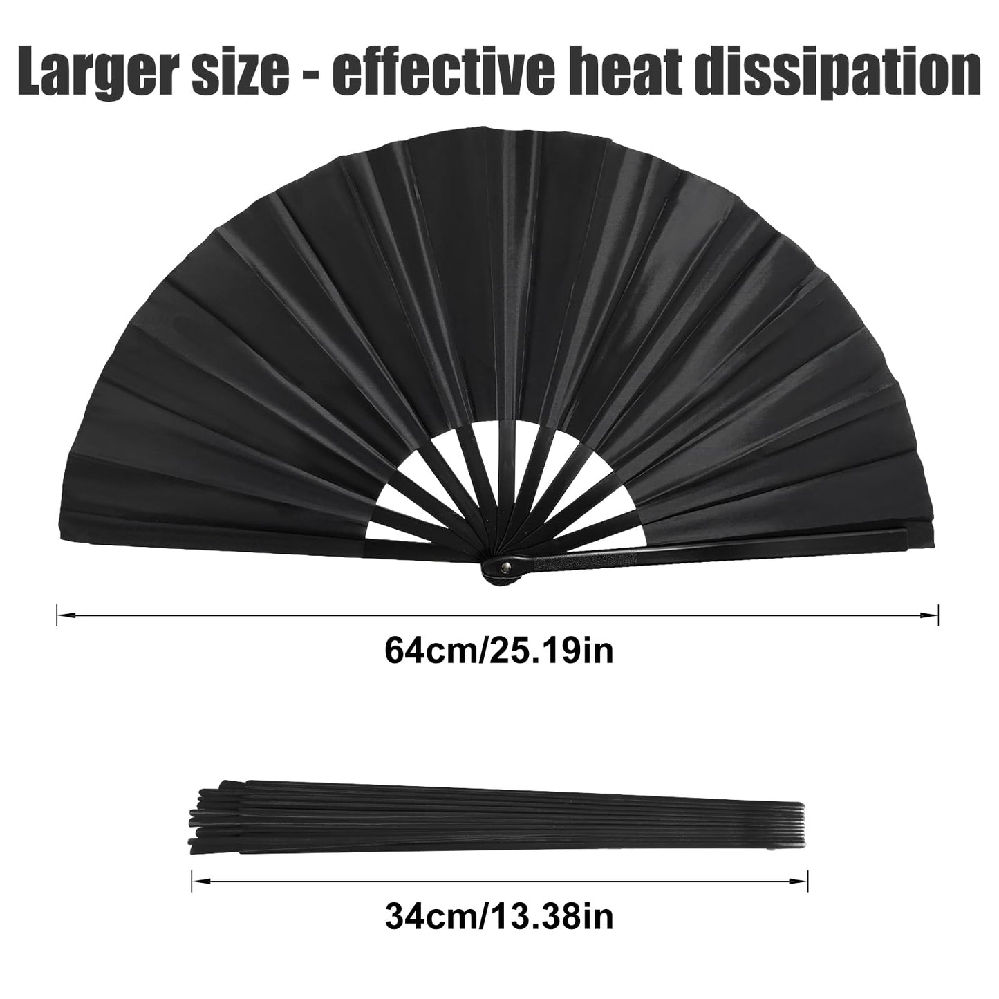 Handheld Folding Fan 13 Inch, Hand Fans for Women Foldable, Large Rave Fan, Dance Performance Prop Fan, Boots on the Ground Fan, Cool Fan on the Street Portable for Outdoor (1 Pcs Rose) WN420