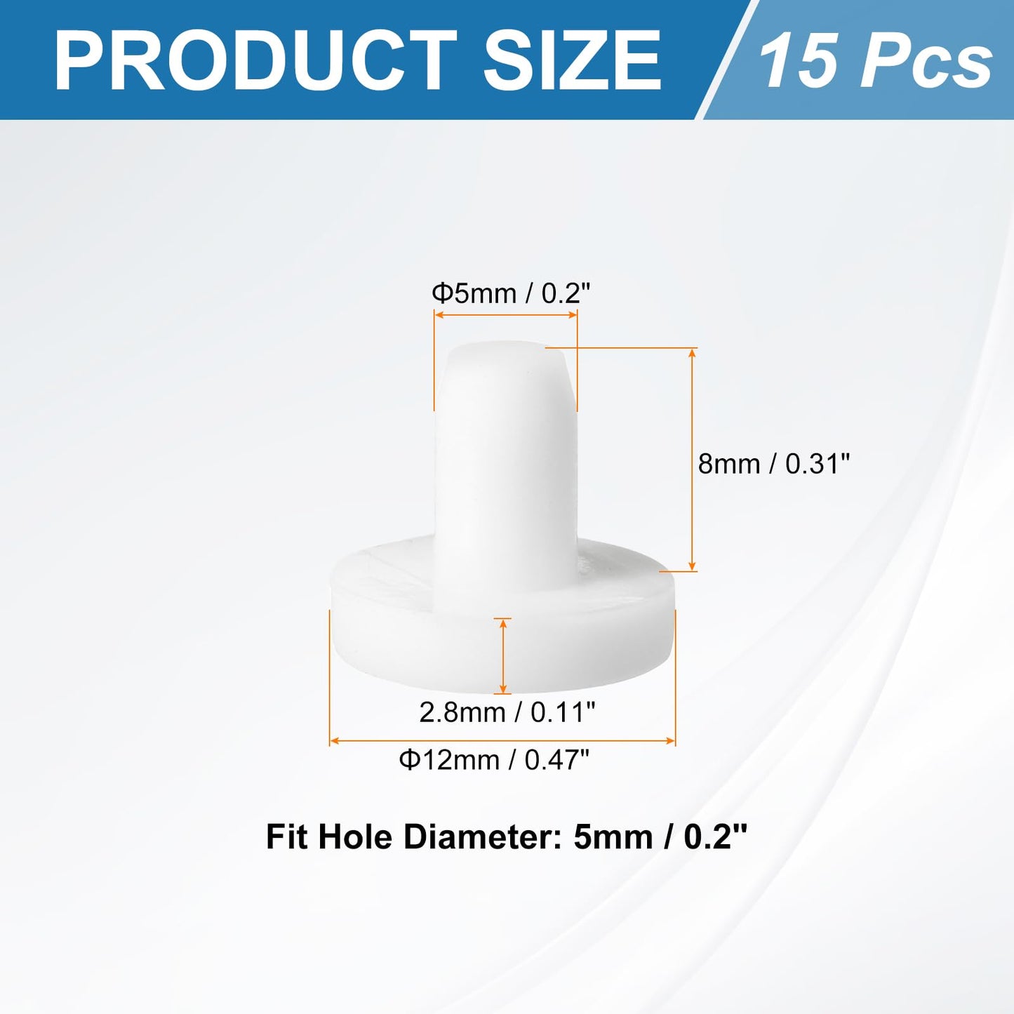 uxcell 15Pcs Silicone Hole Plug, Waterproof Solid T-Shaped Rubber Stoppers Bottle Seal Tube Pipe Plugs End Cap for 5.8mm/0.23" Hole for Bathtub Bottle, 0.31" Plug Height, Black BST326L