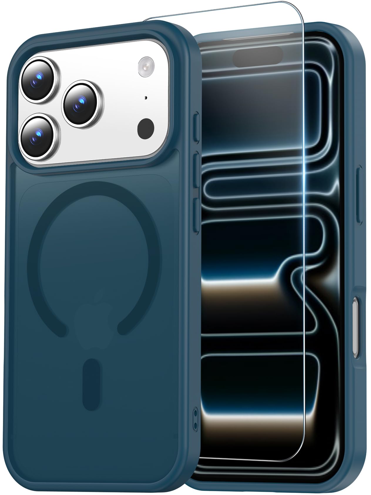 for iPhone 17 Pro Max Case Clear with Screen Protector, Compatible with Magsafe, Anti-Yellowing, Military-Grade Protection, Shockproof Slim Magnetic Phone Case Cover, Black WN420