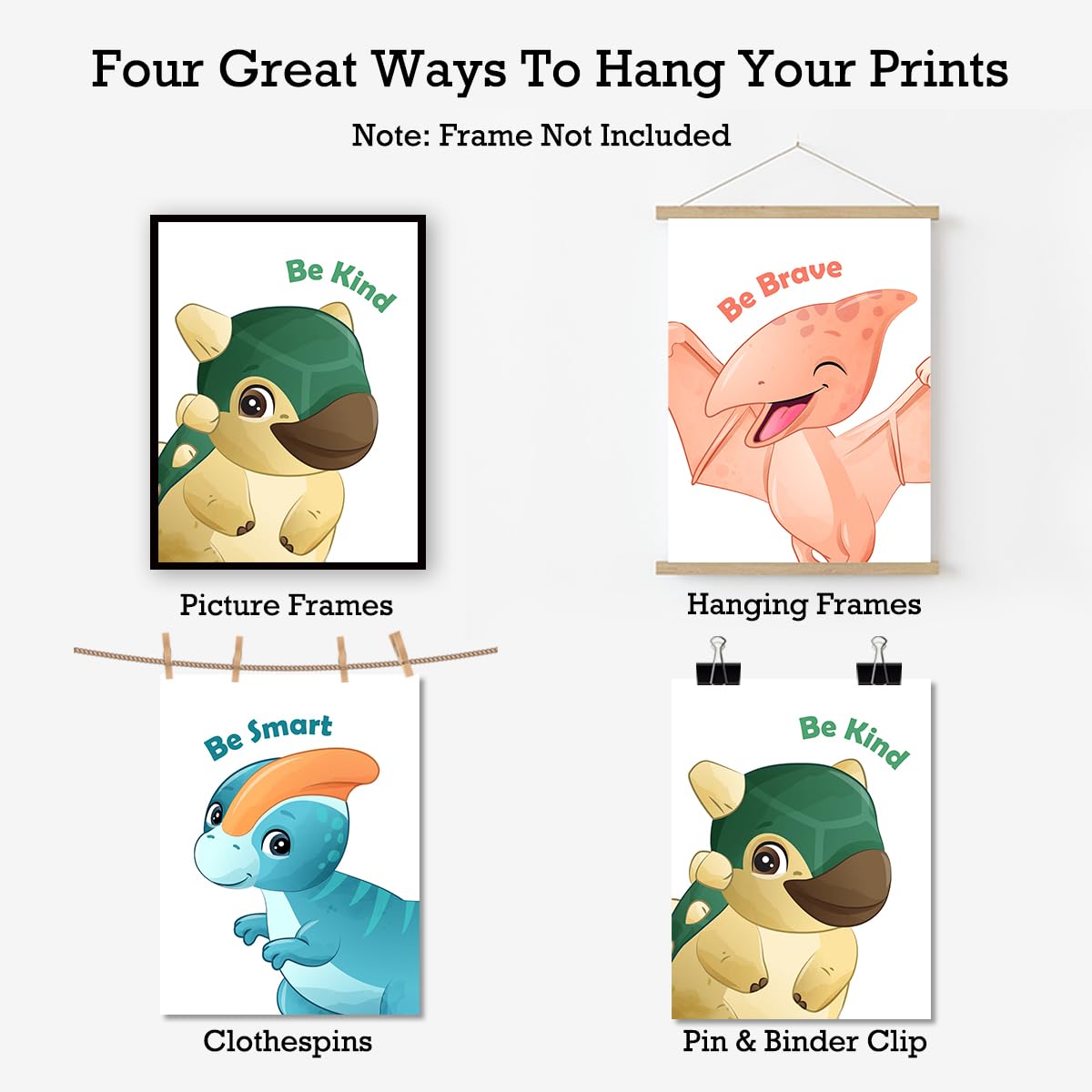 Positive Affirmations Posters for Kids,Inspirational Posters Prints Wall Art for Classroom Nursery Kids Room Home 11x14 Inch Unframed Set of 3 WN420