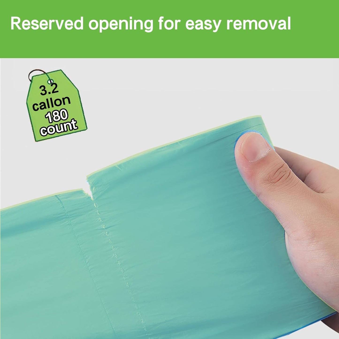 180 Count Compostable Liner Bags 3.2 Gallon Compostable Waste Bags Kitchen Trash Bags Extra Thick Kitchen Small Compost Bags for Countertop Bin 12 Liter WN420