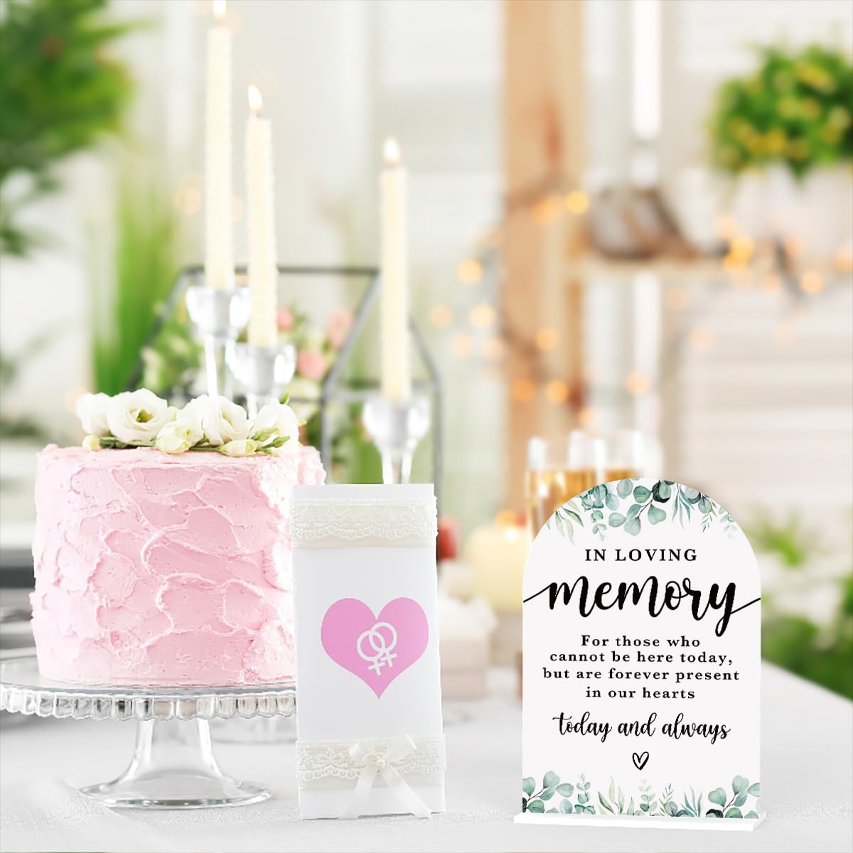 Acrylic Wedding Sign Bubble Send Off Signs for Ceremony Modern Calligraphy Arch Acrylic Table Top Signs for Wedding Reception and Event Party Table Decor (White Eucalyptus Leaves) BST326L