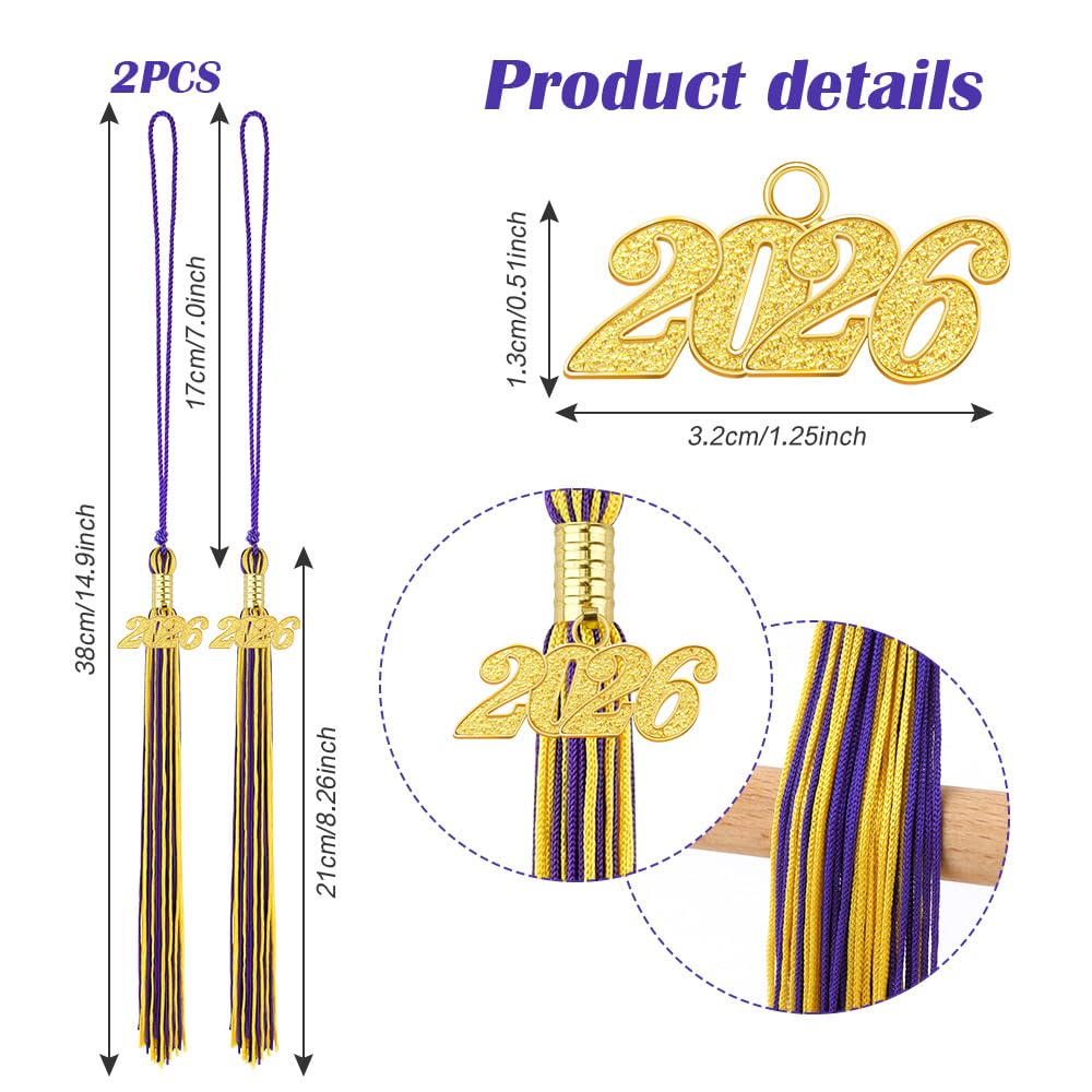 2026 Tassel Graduation 2 Pcs, 2026 Tassel Charm, Green Tassels, Graduation Cap Tassels 2026, Grad Cap Accessories for Graduate Hat Ceremonies Memorial Graduations Decorations BST220