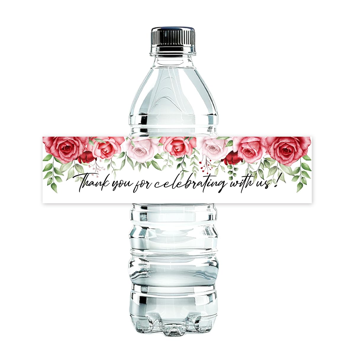 100 Pcs Wedding Water Bottle Labels Floral Wedding Bottle Stickers | Water Bottle Labels Sticker for Wedding Bridal Shower Prom Graduation Party Table Decoration Supplie BST326H