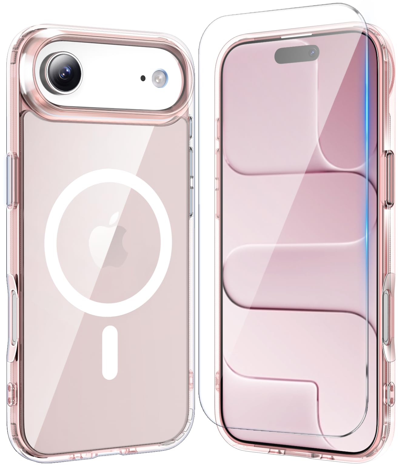 for iPhone 17 Pro Max Case Clear with Screen Protector, Compatible with Magsafe, Anti-Yellowing, Military-Grade Protection, Shockproof Slim Magnetic Phone Case Cover, Black WN420