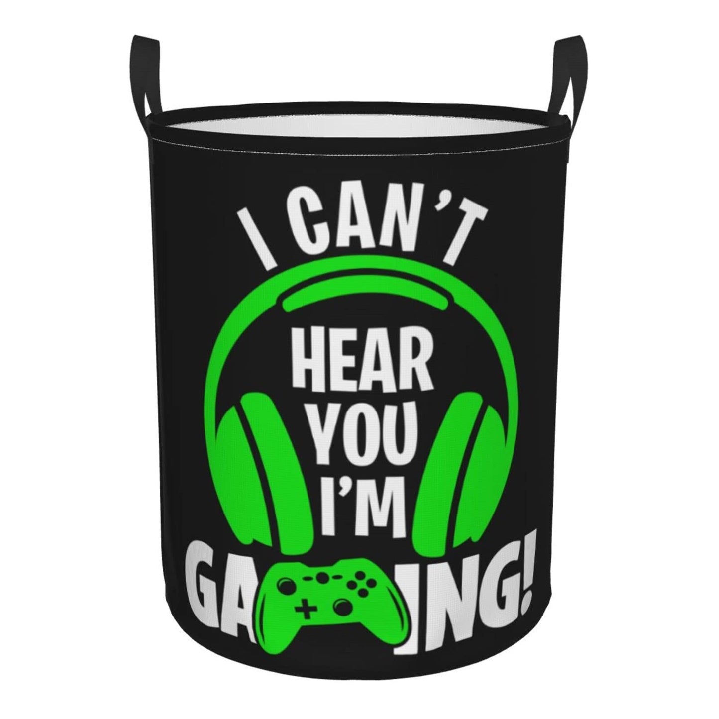 38L Round Laundry Hamper Video Game Controller Background Storage Basket Waterproof Coating Gaming Gadgets Organizer Bin For Nursery Clothes Toys BST202