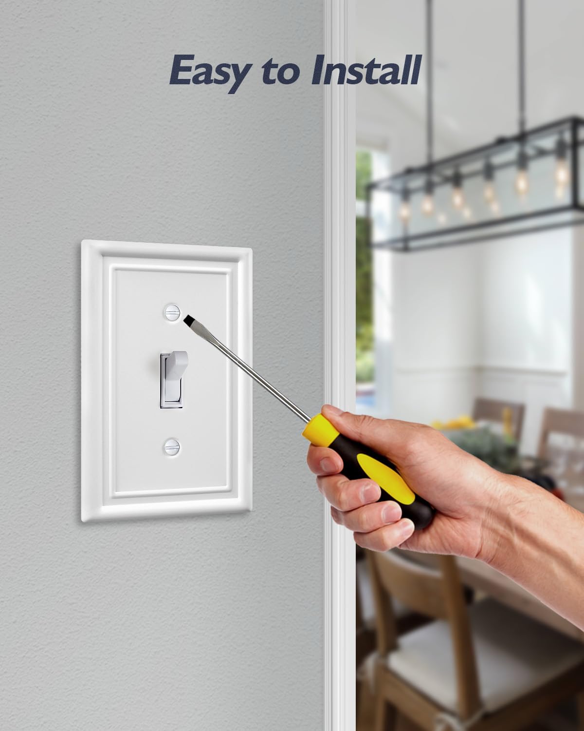 Decorative Metal Wall Plates, Switch Plates Outlet Covers (Off White/1 Decorator 4 Pack) WN420