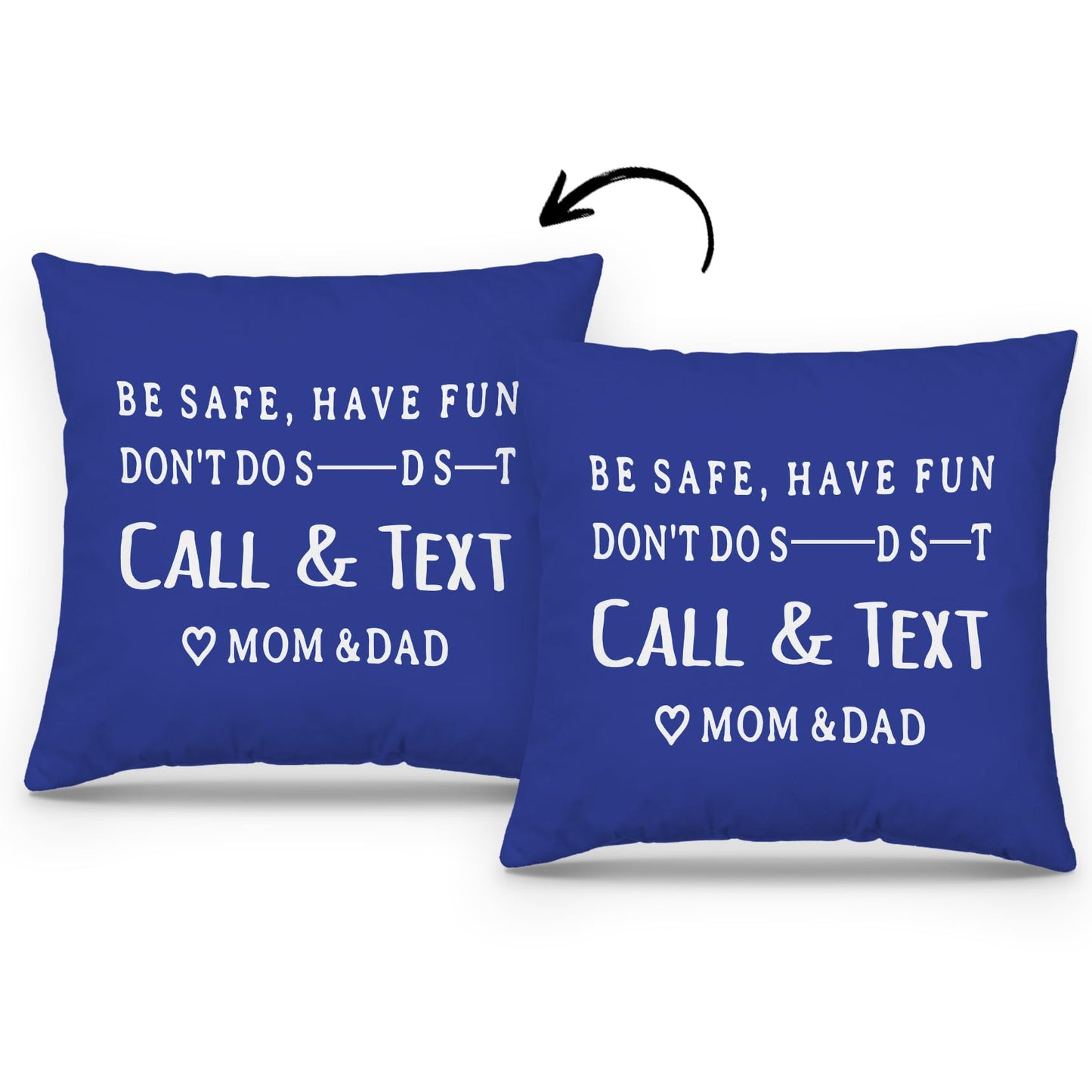 Mingnei Have Fun Be Safe Don't Throw Pillow Covers College Dorm Cushion Cover, Funny Call Text Mom Dad Home Sofa Living Room Bed Decorative Pillow Cases 18 x 18 Pillowcase (Grey) WN420