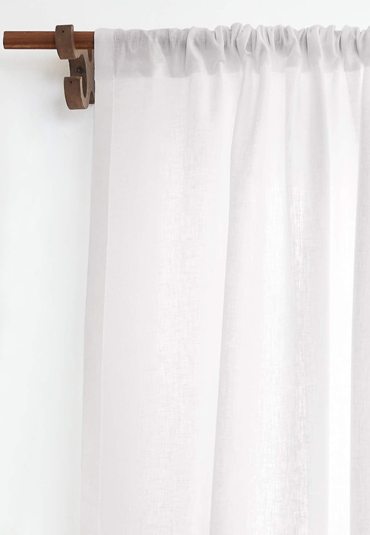 Solino Home 100% Pure Linen Curtain Panel Ivory, Linen Curtain 52 x 54 in | Drapery Panels a light filtering panel for any room, handwoven textured linen, rod pocket top, OEKO-TEX Certified, gift ready BST326SOLH