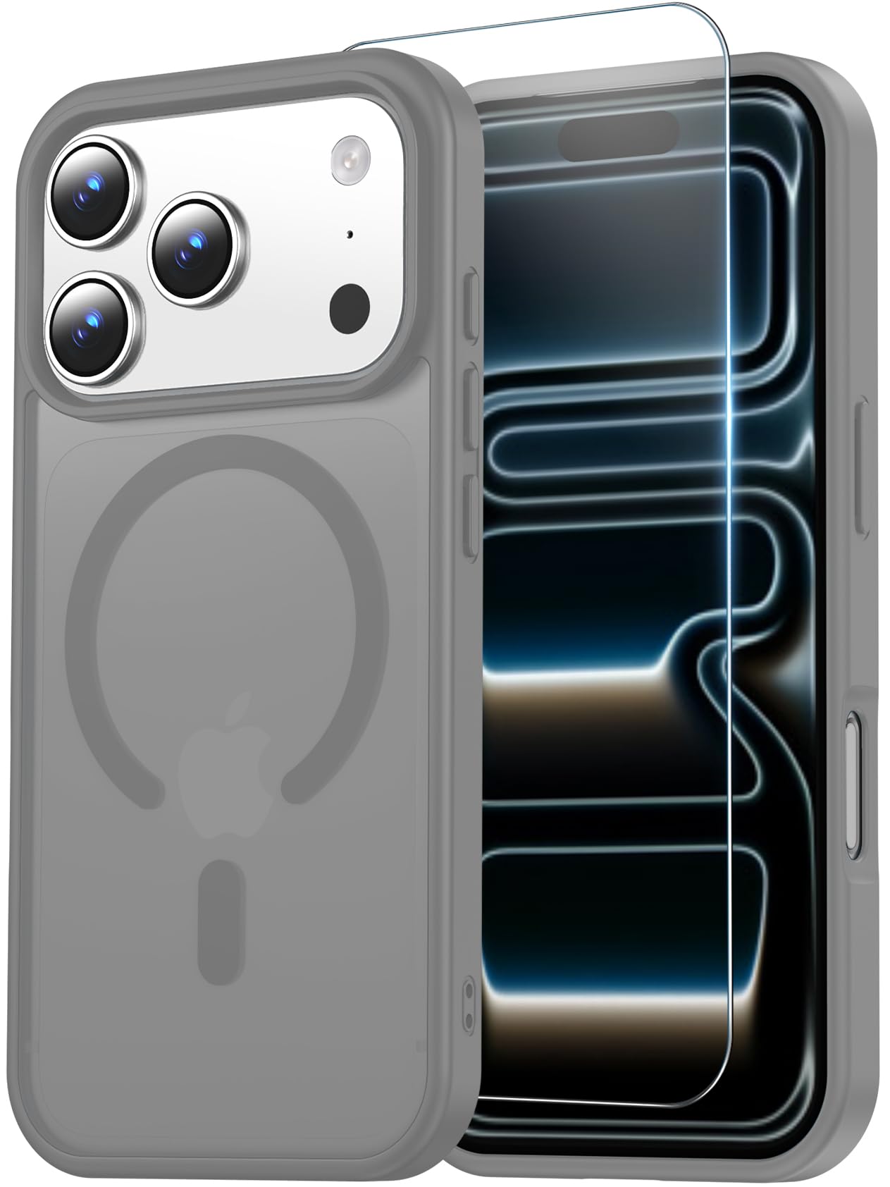 for iPhone 17 Pro Max Case Clear with Screen Protector, Compatible with Magsafe, Anti-Yellowing, Military-Grade Protection, Shockproof Slim Magnetic Phone Case Cover, Black WN420