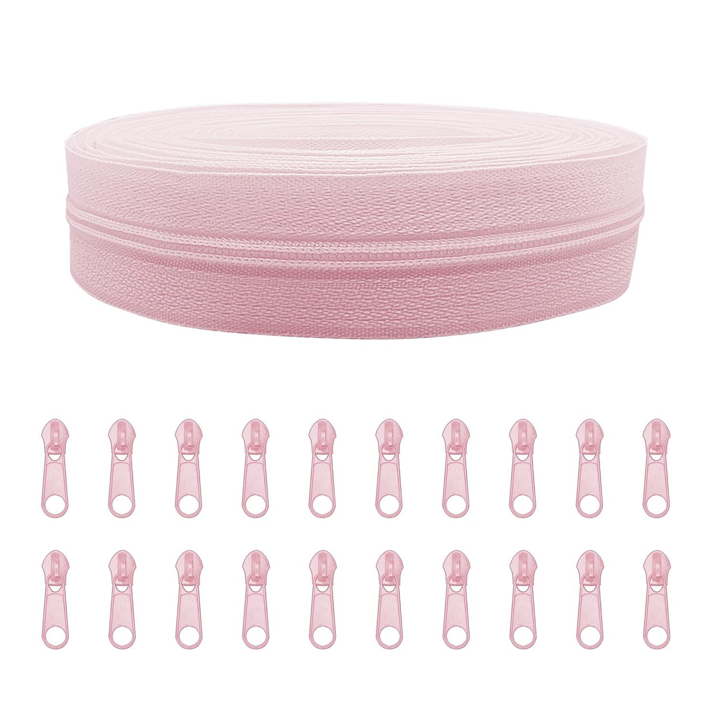 ANPURZII NO.3 Nylon Coil White Zippers by The Yard Bulk 10 Yards with 20pcs Zipper Sliders for DIY Sewing Tailor Craft Bags (White) BST220